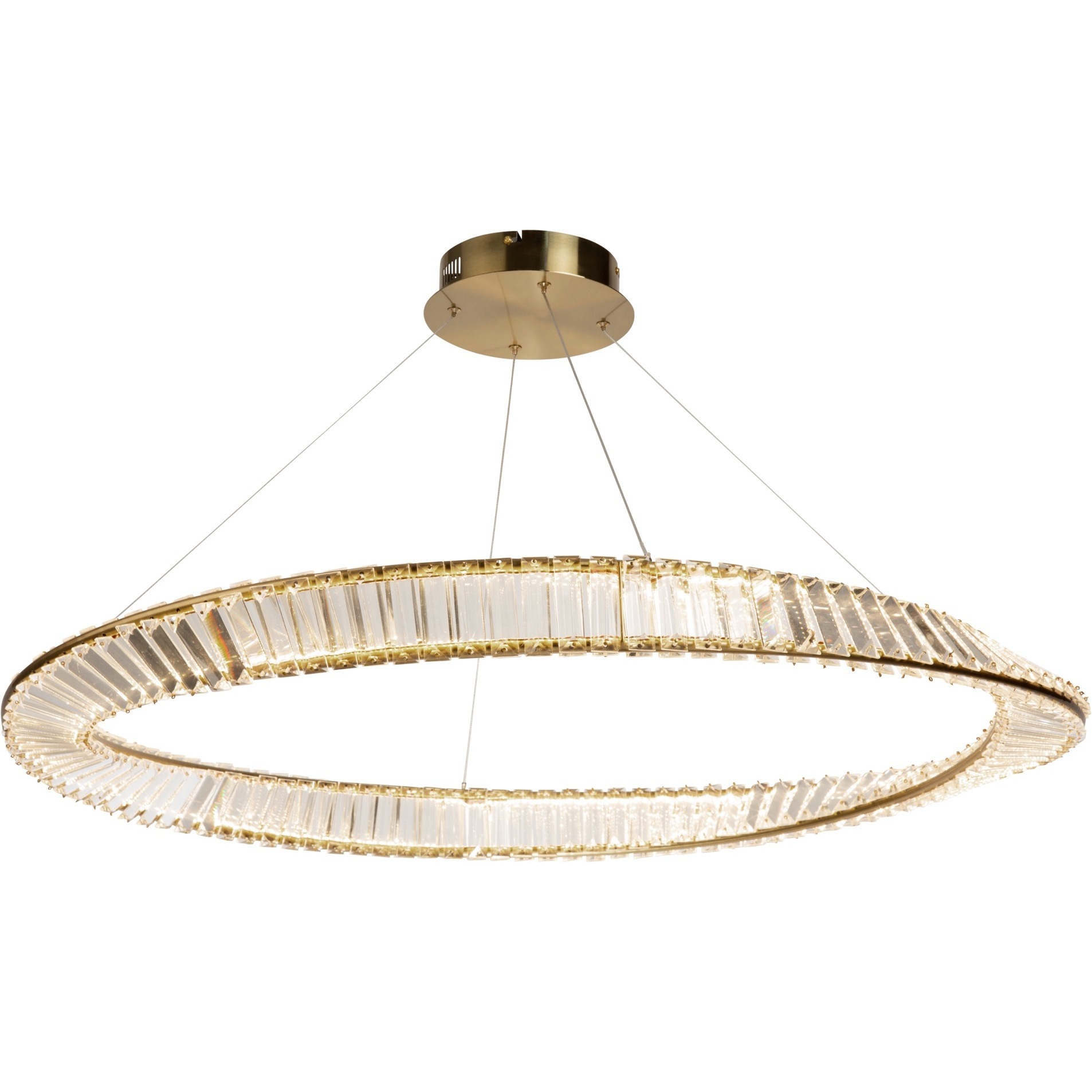 Stella LED 39.5 inch Brushed Brass Pendant Ceiling Light in Black and Brass