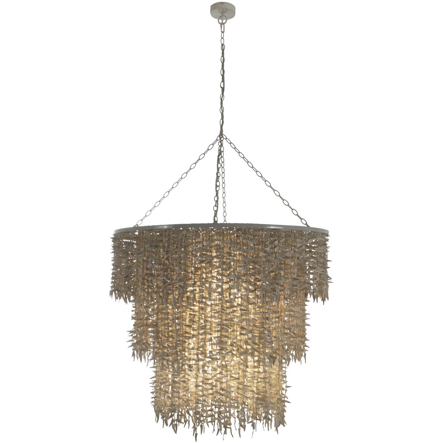 Victoria 7 Light 44.25 inch Winter White / Natural Chandelier Ceiling Light