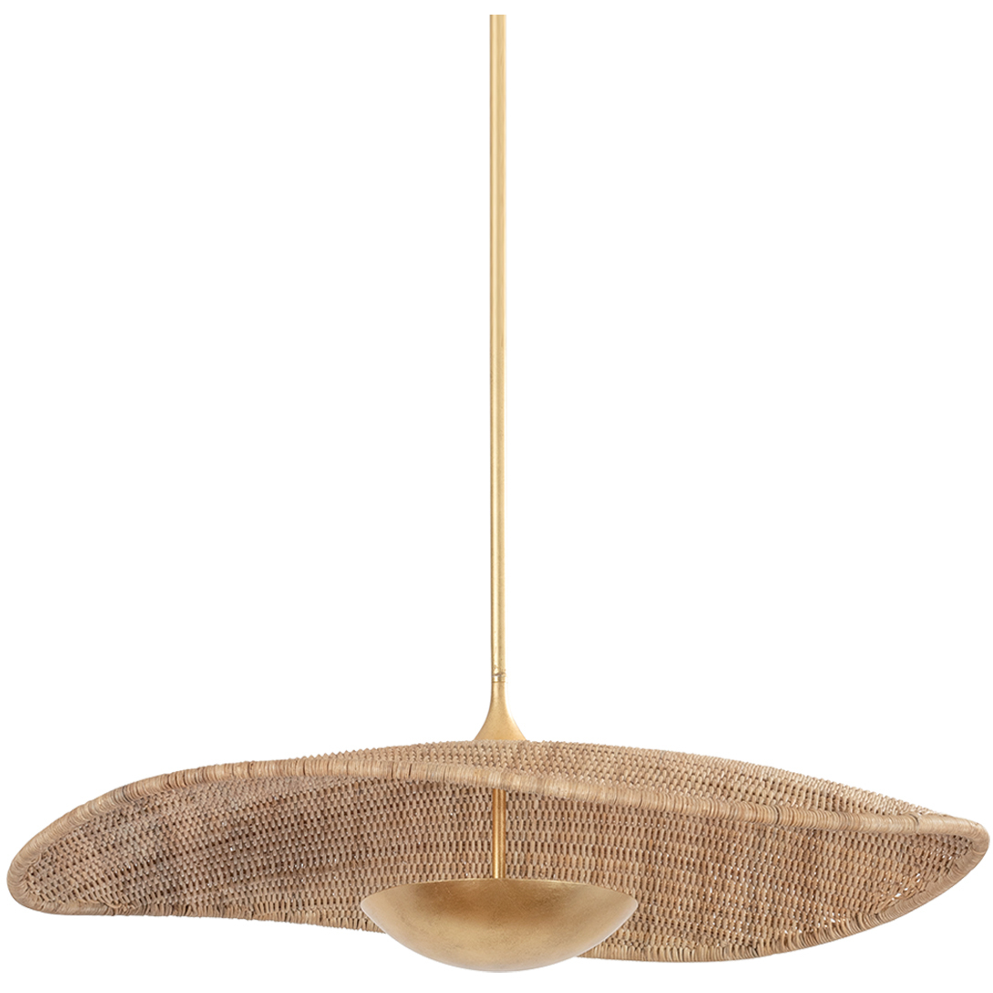 Shiloh LED 35.25 inch Vintage Gold Leaf Pendant Ceiling Light