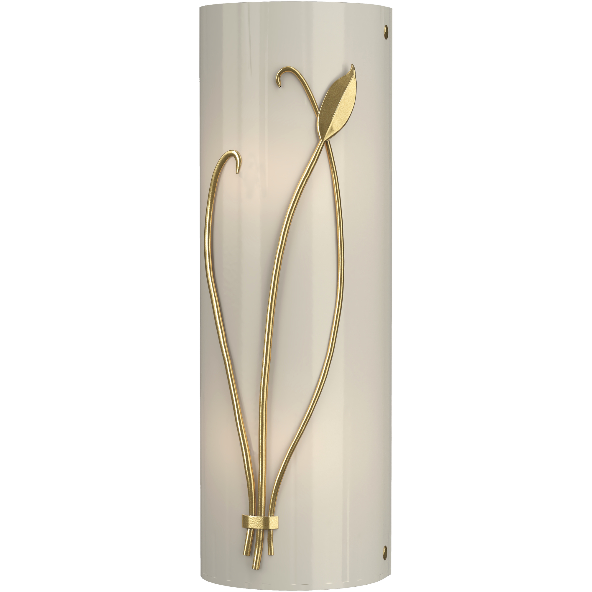 Forged Leaf and Stem 2 Light 5.5 inch Modern Brass Sconce Wall Light in Ivory Art, Left
