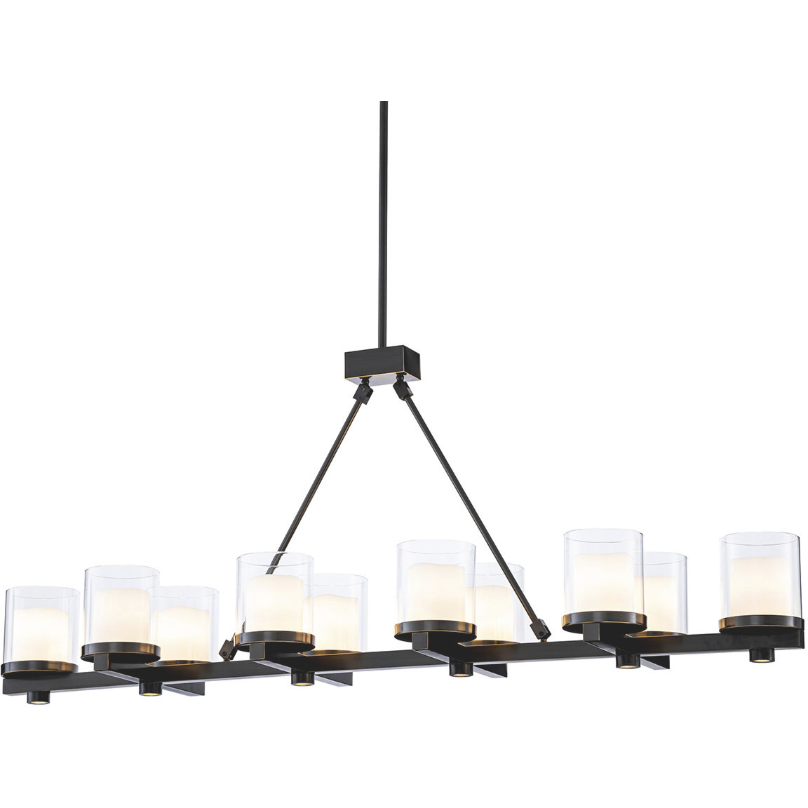 Donovan 10 Light 14.96 inch Bronze Highlight and Clear Glass and Including Faux Candle Shades Chandelier Ceiling Light