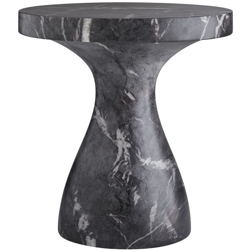 Serafina 20 inch Black Faux Marble Accent Table