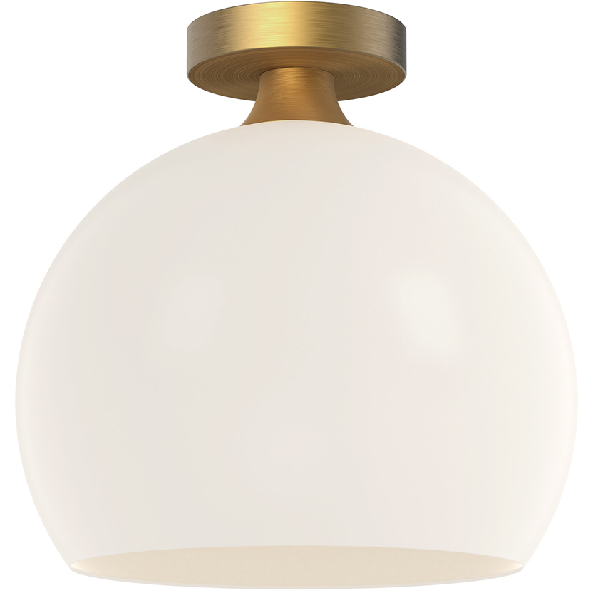 Alora Mood Castilla 1 Light 11.88 inch Aged Gold Flush Mount Ceiling Light in Matte Opal Glass