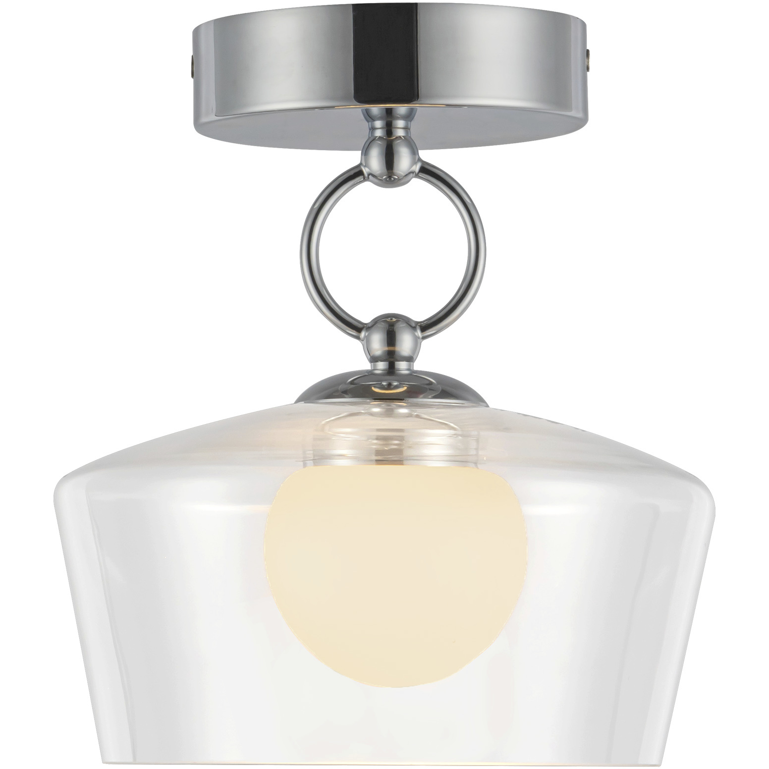 Alora Mood Leota LED 8 inch Chrome Semi-Flush Mount Ceiling Light