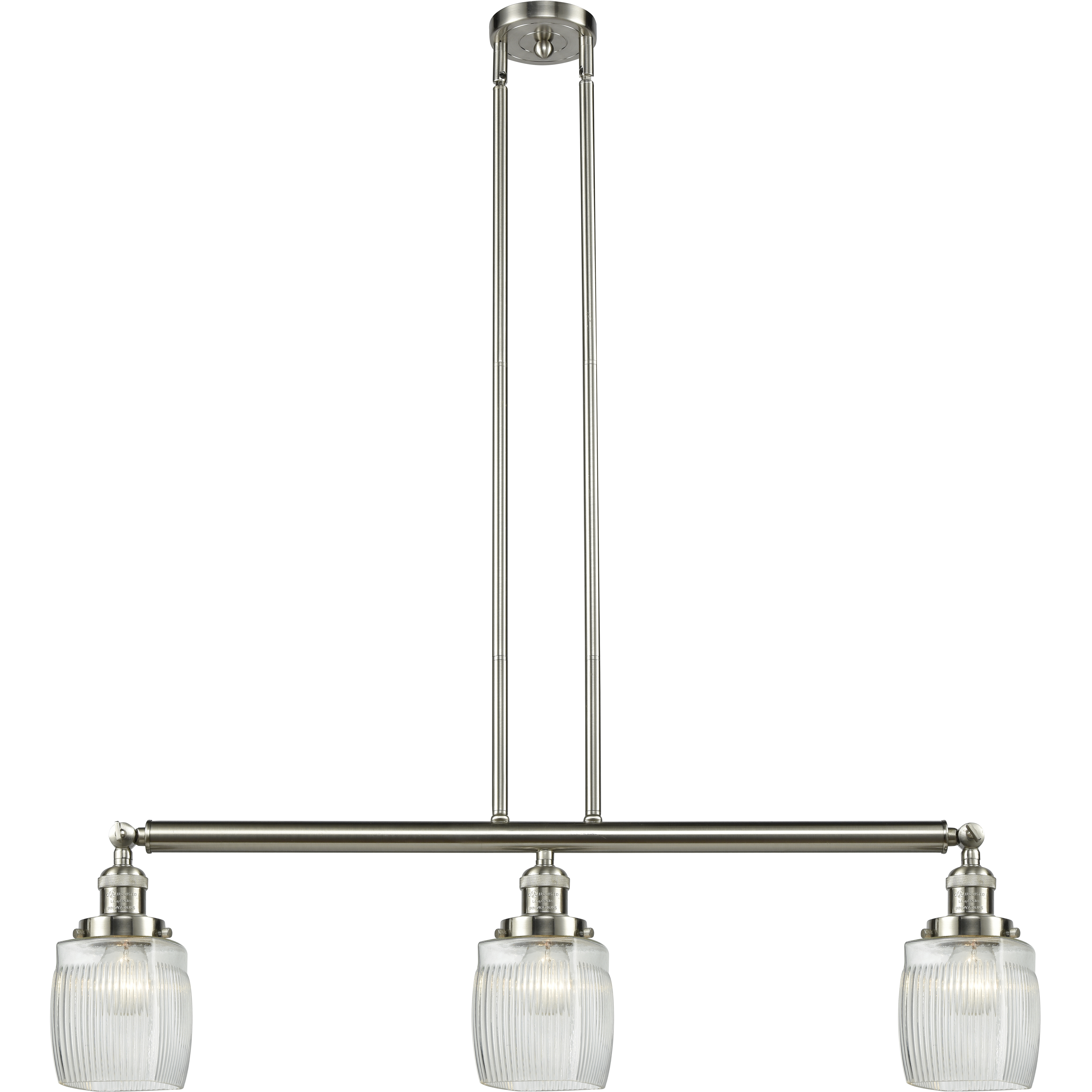 Franklin Restoration Colton 3 Light 38 inch Brushed Satin Nickel Island Light Ceiling Light, Franklin Restoration