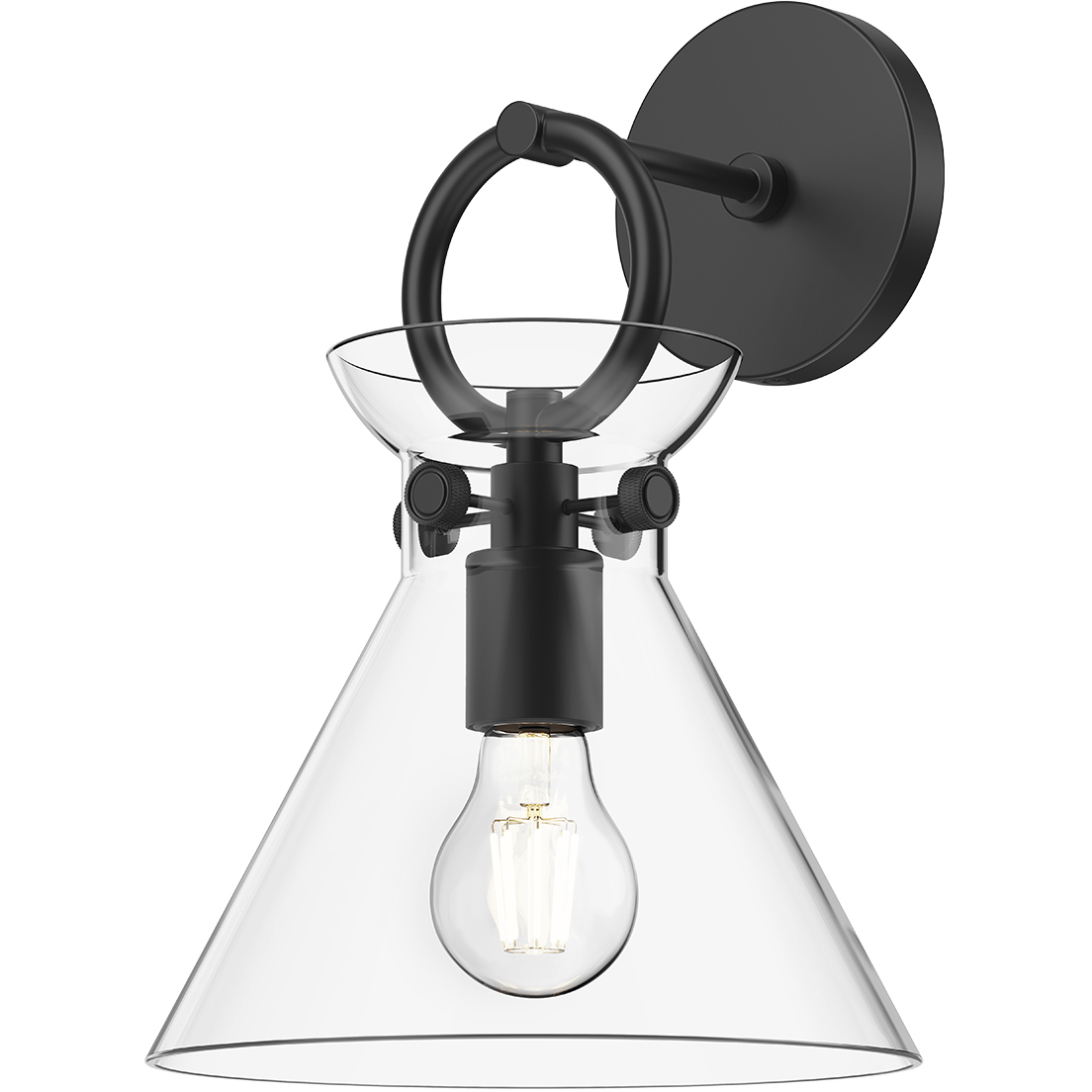 Alora Mood Emerson 1 Light 8.75 inch Matte Black Wall/Vanity Light Wall Light in Clear Glass