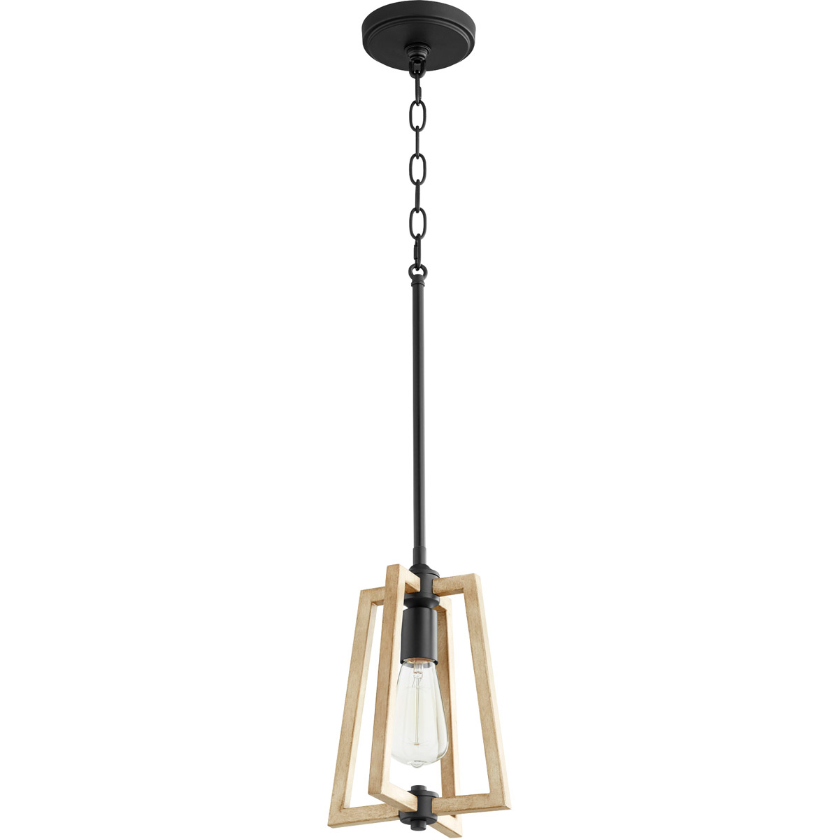 Alpine 1 Light 8 inch Noir with Driftwood Pendant Ceiling Light