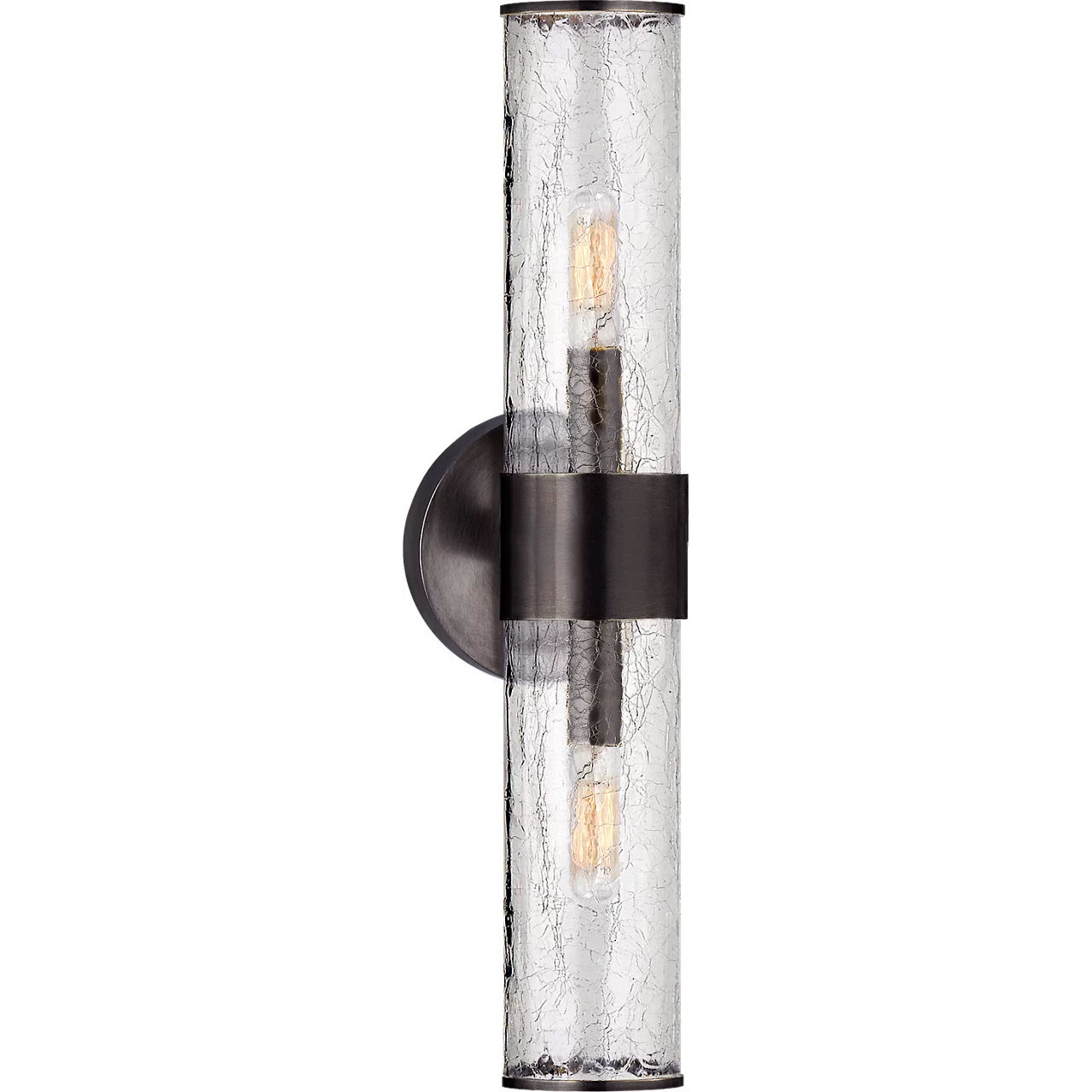 Kelly Wearstler Liaison 2 Light 5.25 inch Bronze Bath Sconce Wall Light in Crackle Glass, Medium