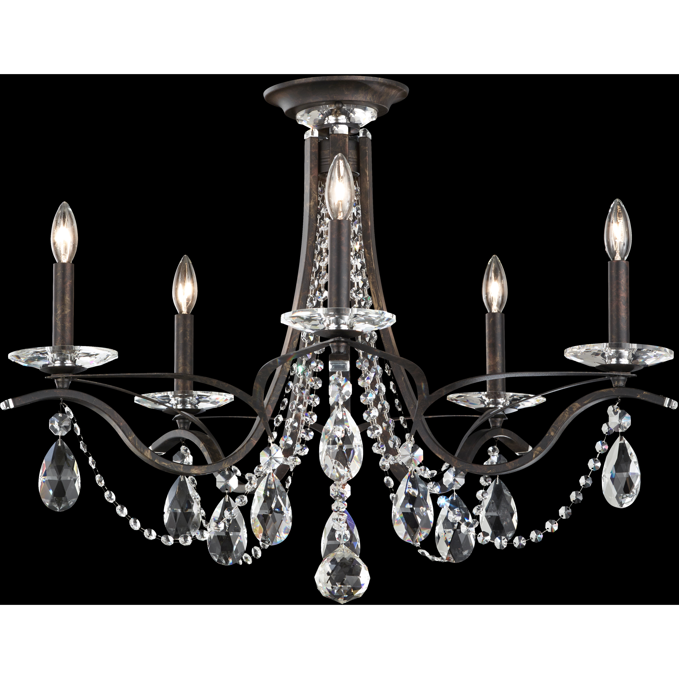 Vesca 5 Light 29 inch Heirloom Bronze Semi-Flush Mount Ceiling Light in Heritage