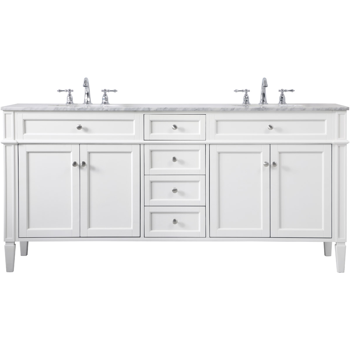 Park Avenue 72 X 21.5 X 35 inch White Vanity Sink Set