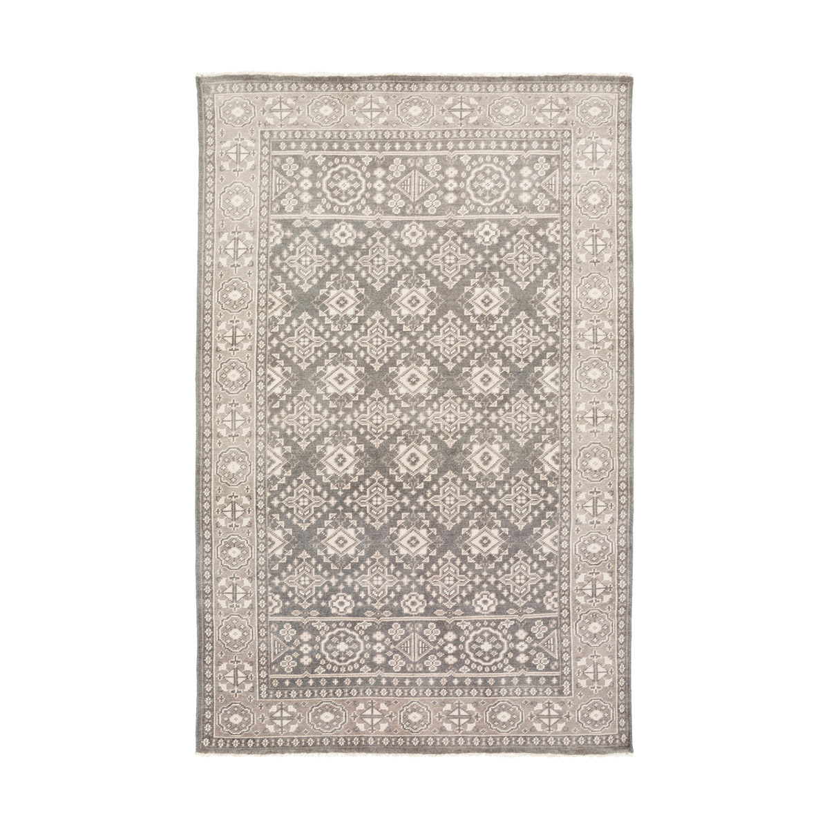 Nero 102 X 66 inch Medium Gray/Ink/Khaki Rugs, Wool