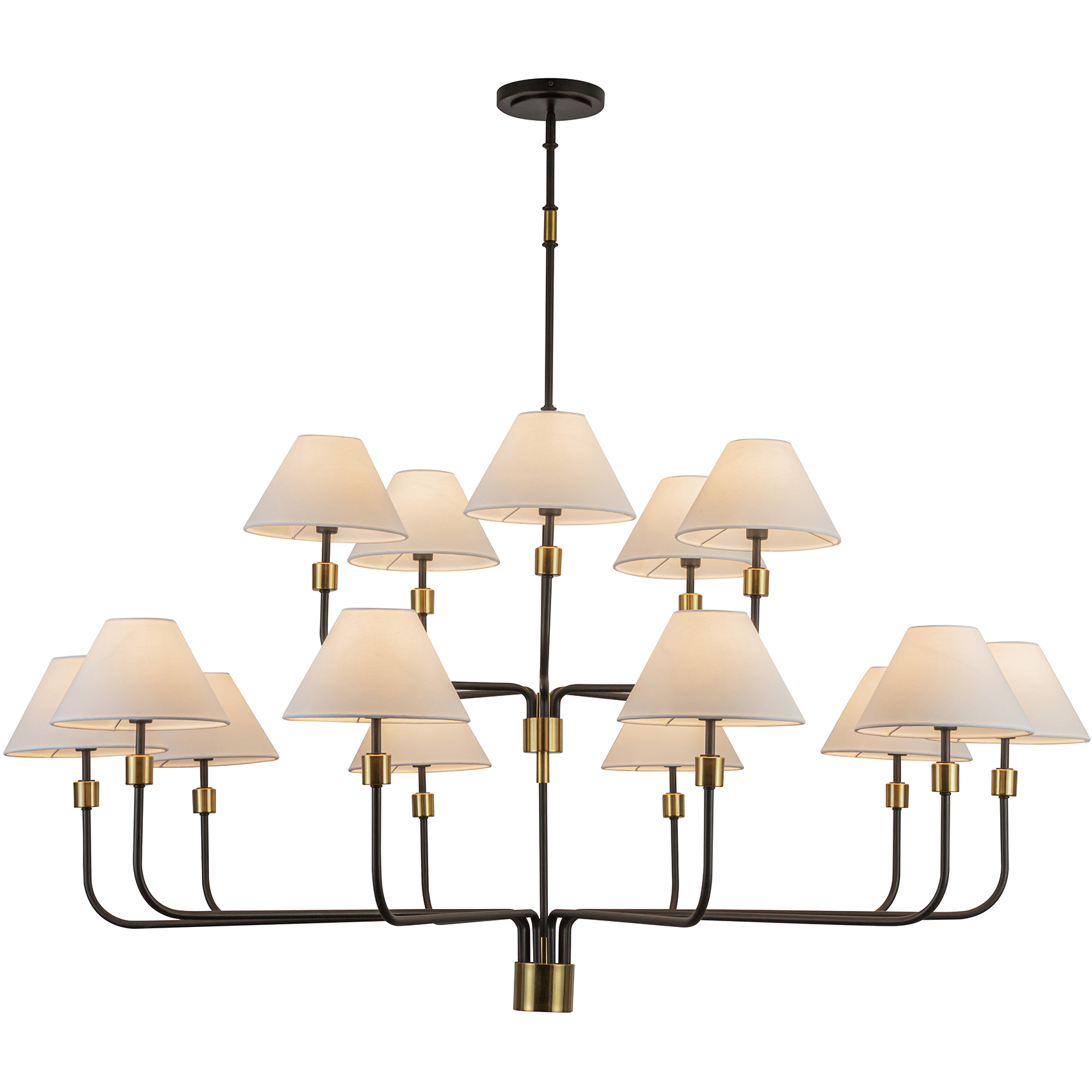 Providence 15 Light 62 inch Black and Brushed Brass Chandelier Ceiling Light