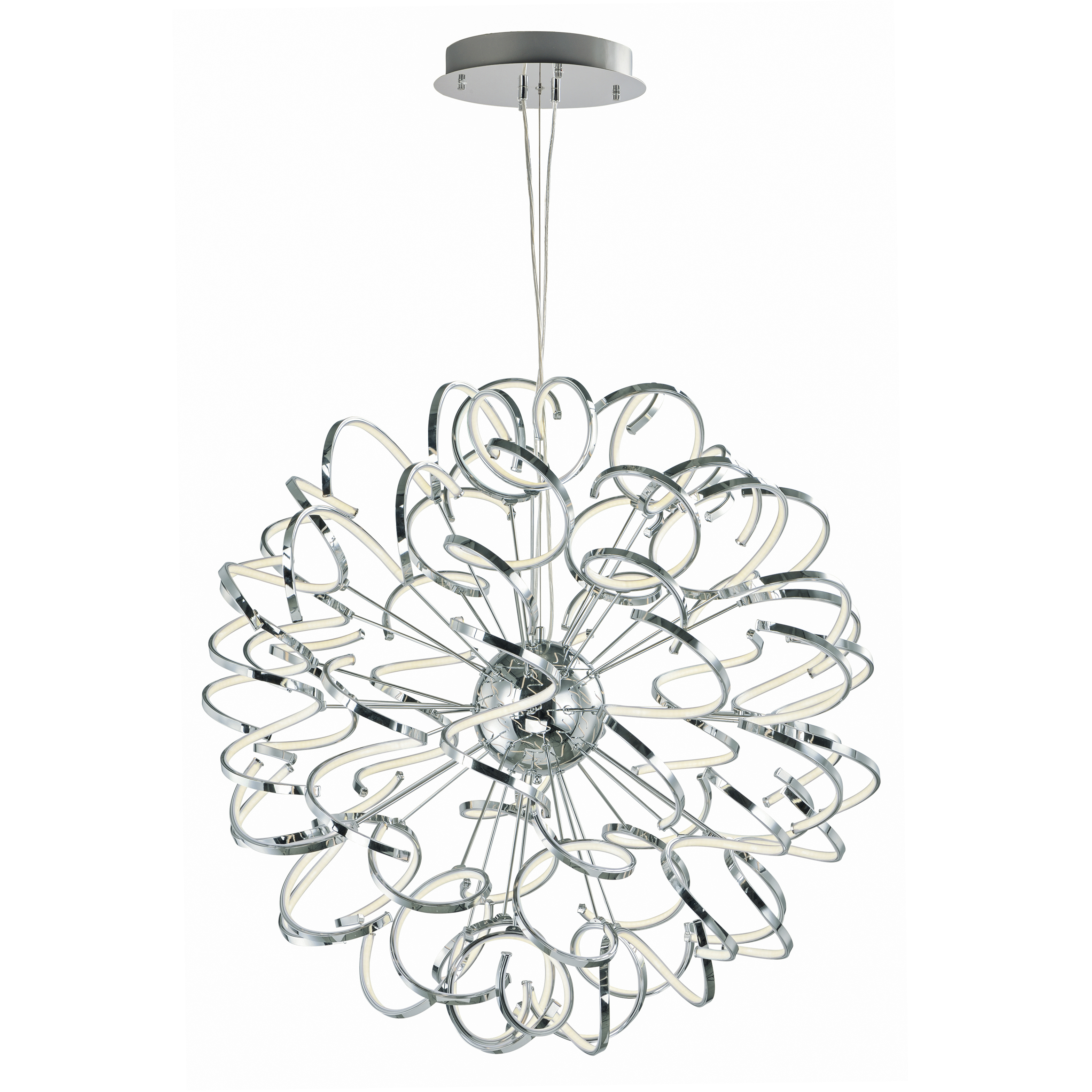 Chaos LED 39.5 inch Polished Chrome Entry Foyer Pendant Ceiling Light