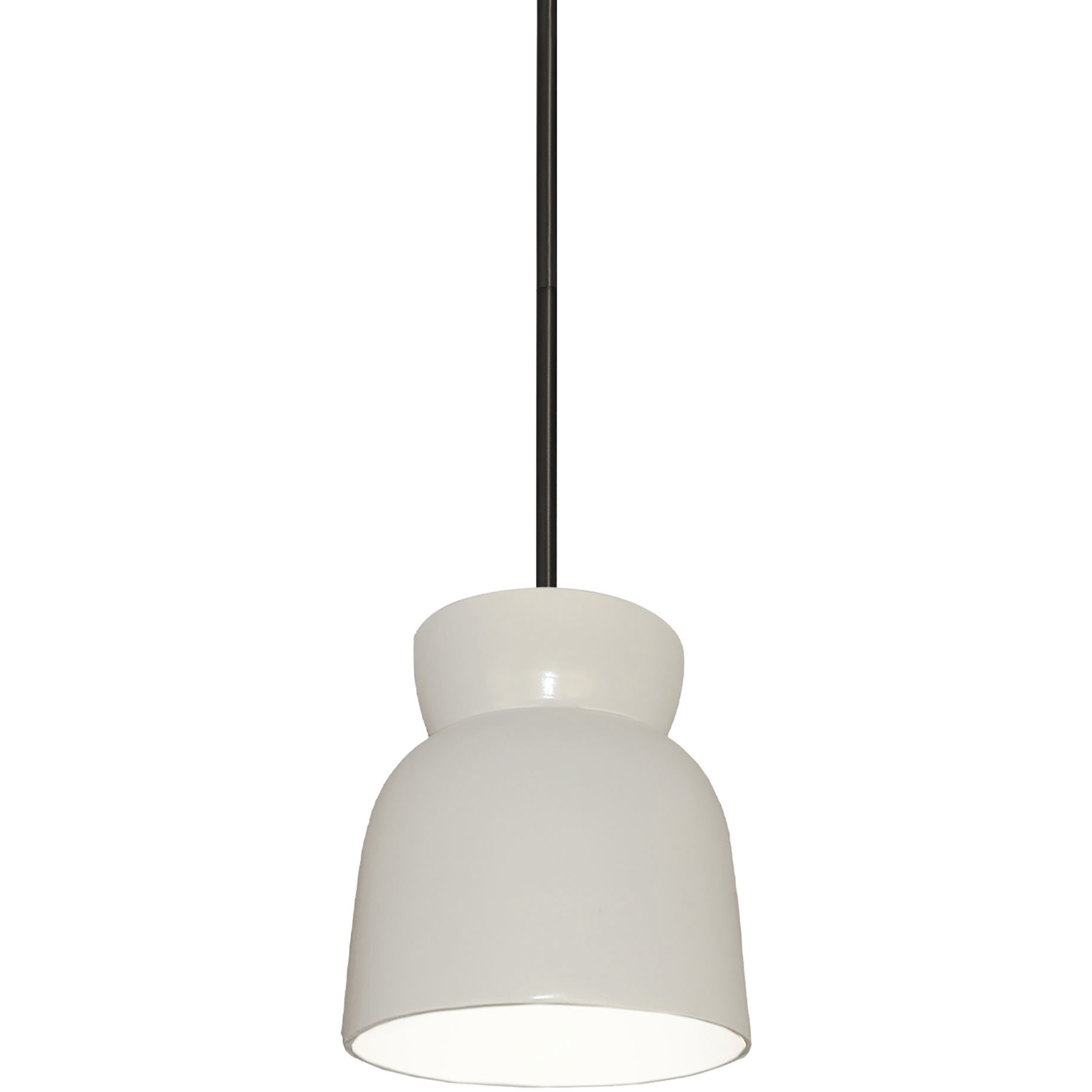 Radiance Collection 1 Light 8 inch Gloss White with Matte Black Pendant Ceiling Light