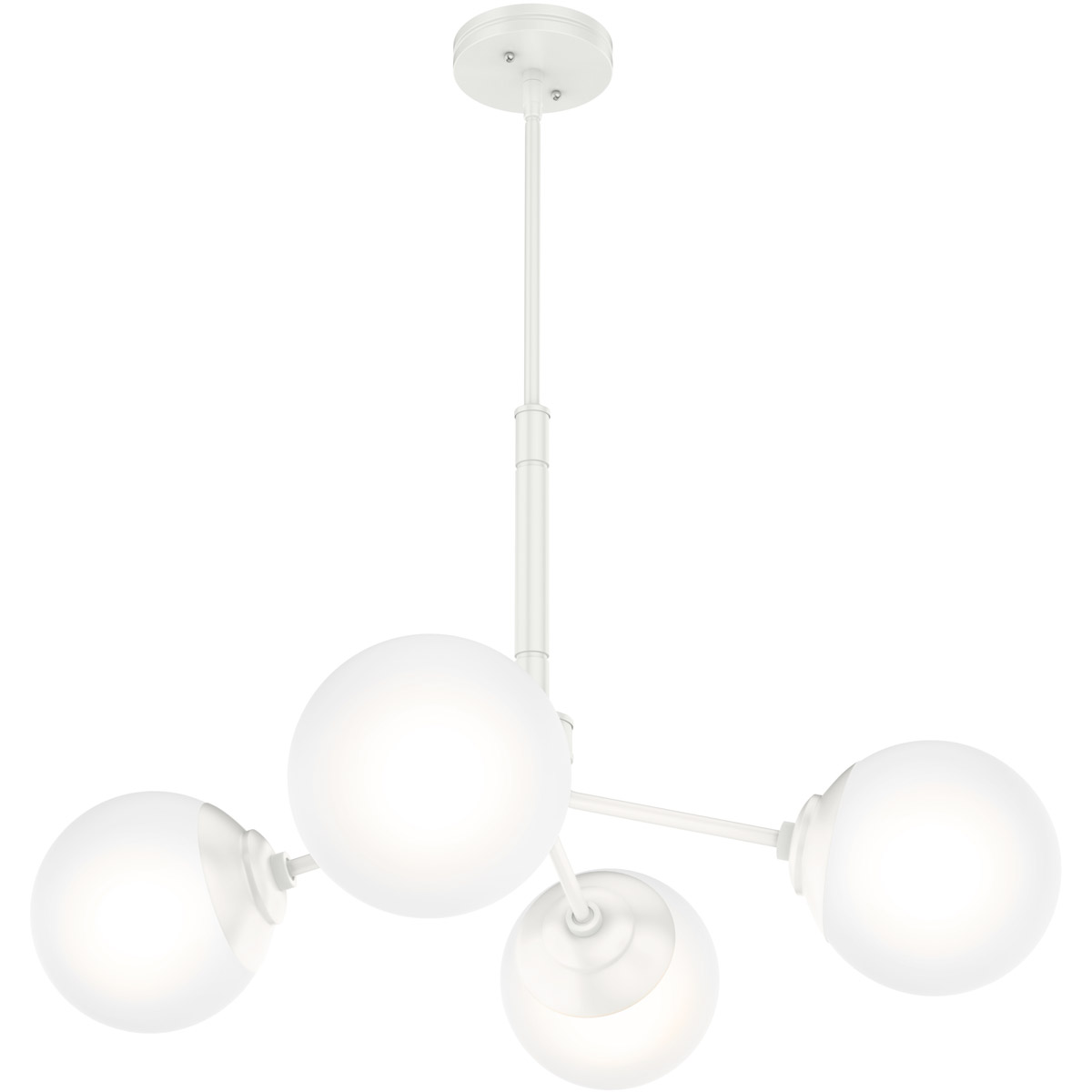 Hepburn 4 Light 30 inch Matte White Chandelier Ceiling Light