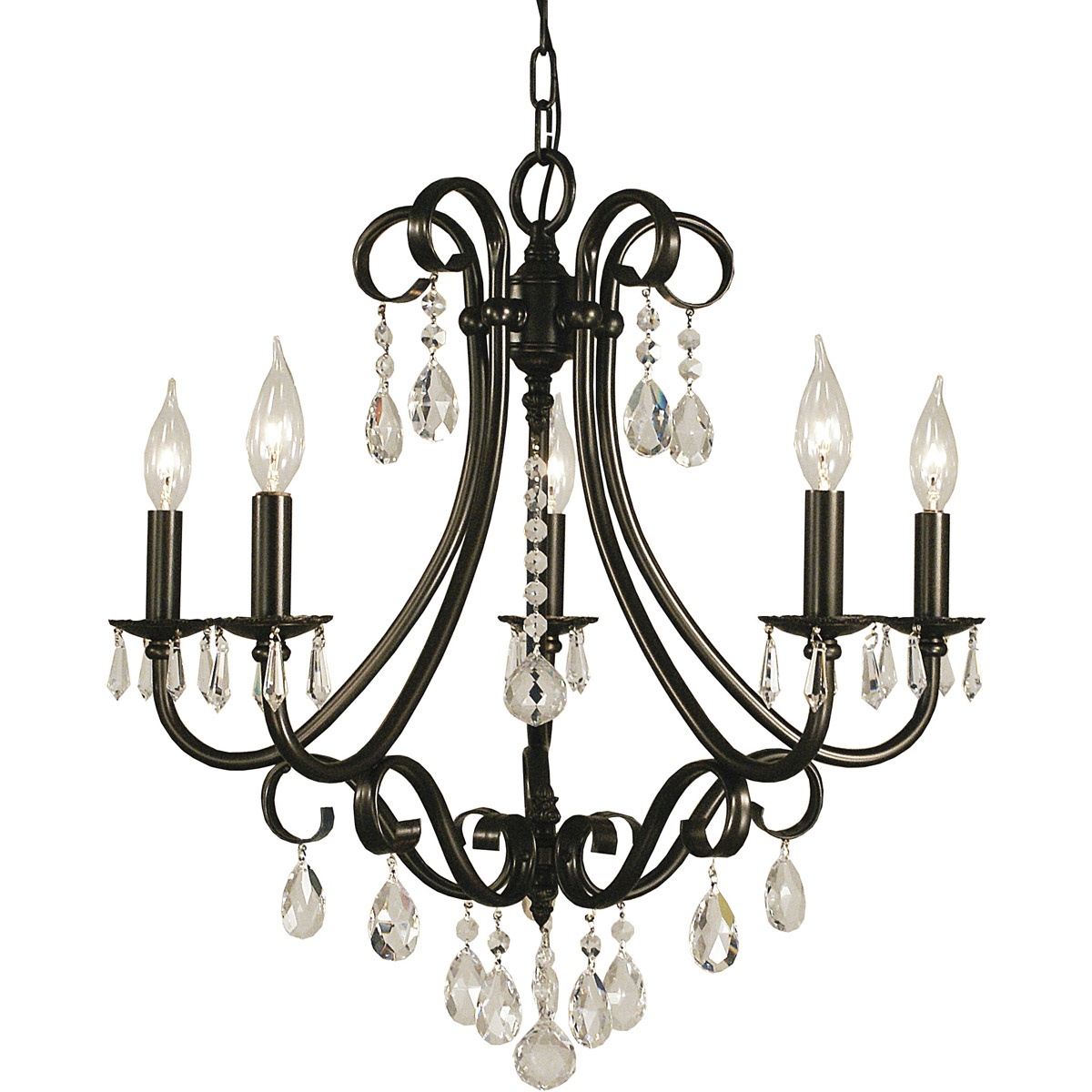 Liebestraum 5 Light 23 inch Matte Black Dining Chandelier Ceiling Light