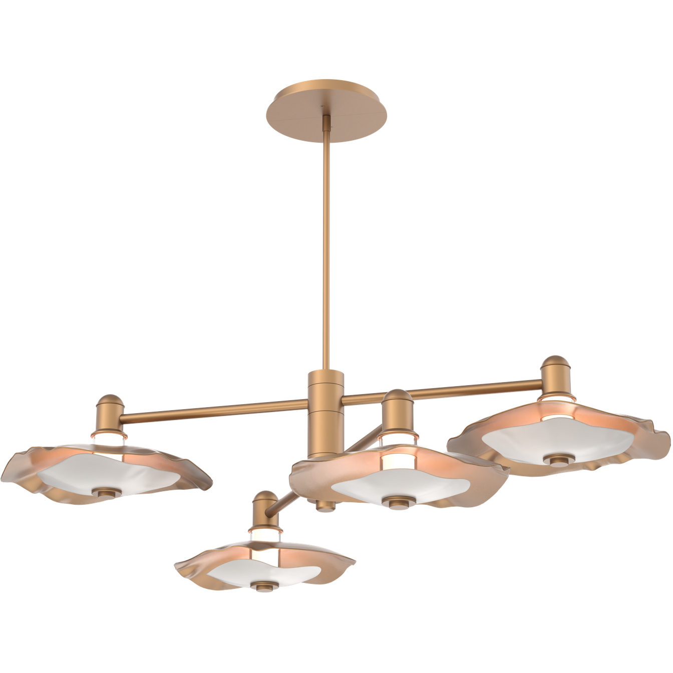 Cumulus LED 55 inch Novel Brass with White Metal Mobile Chandelier Ceiling Light