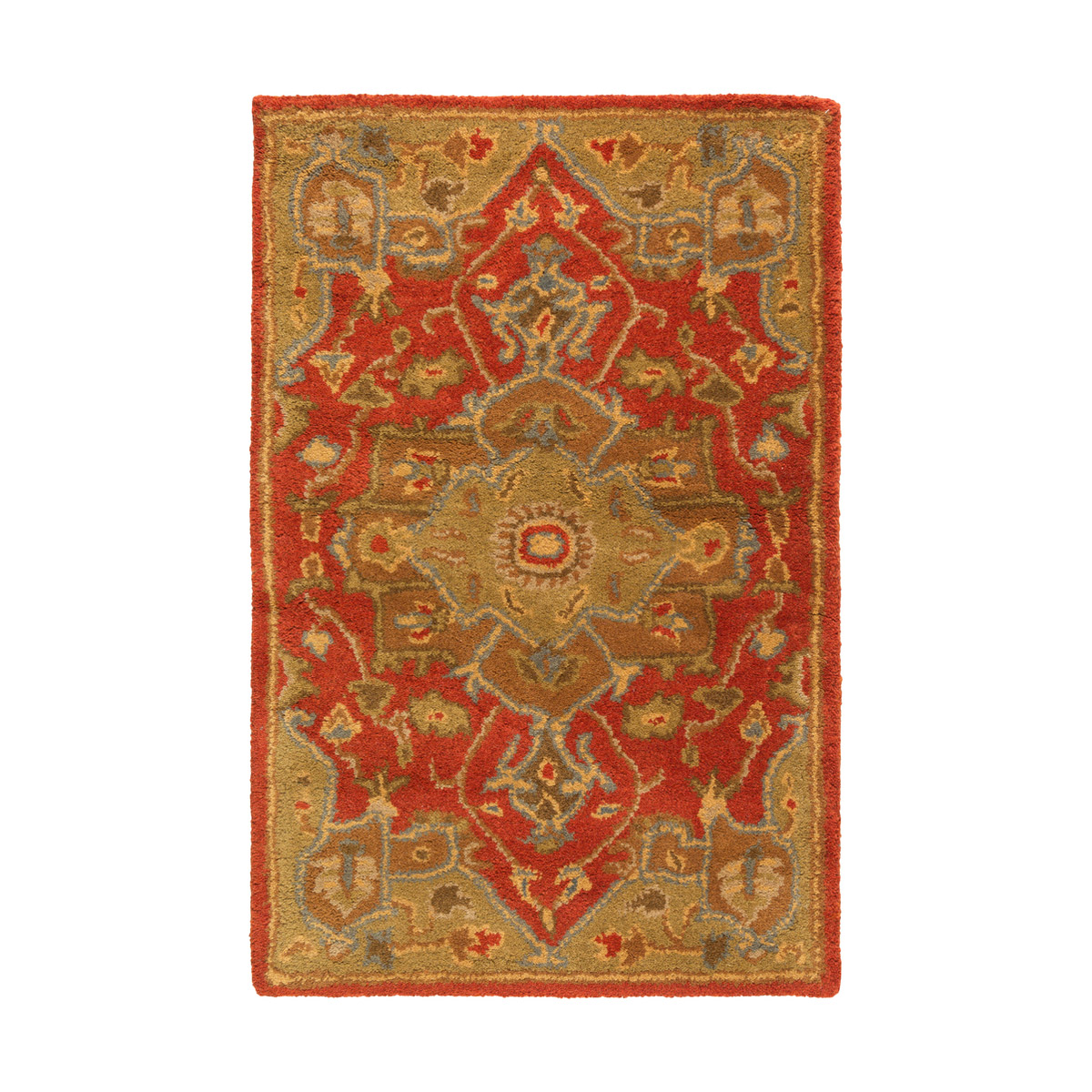 Caesar 48 inch Rust/Tan/Camel/Medium Gray Rugs, Wool