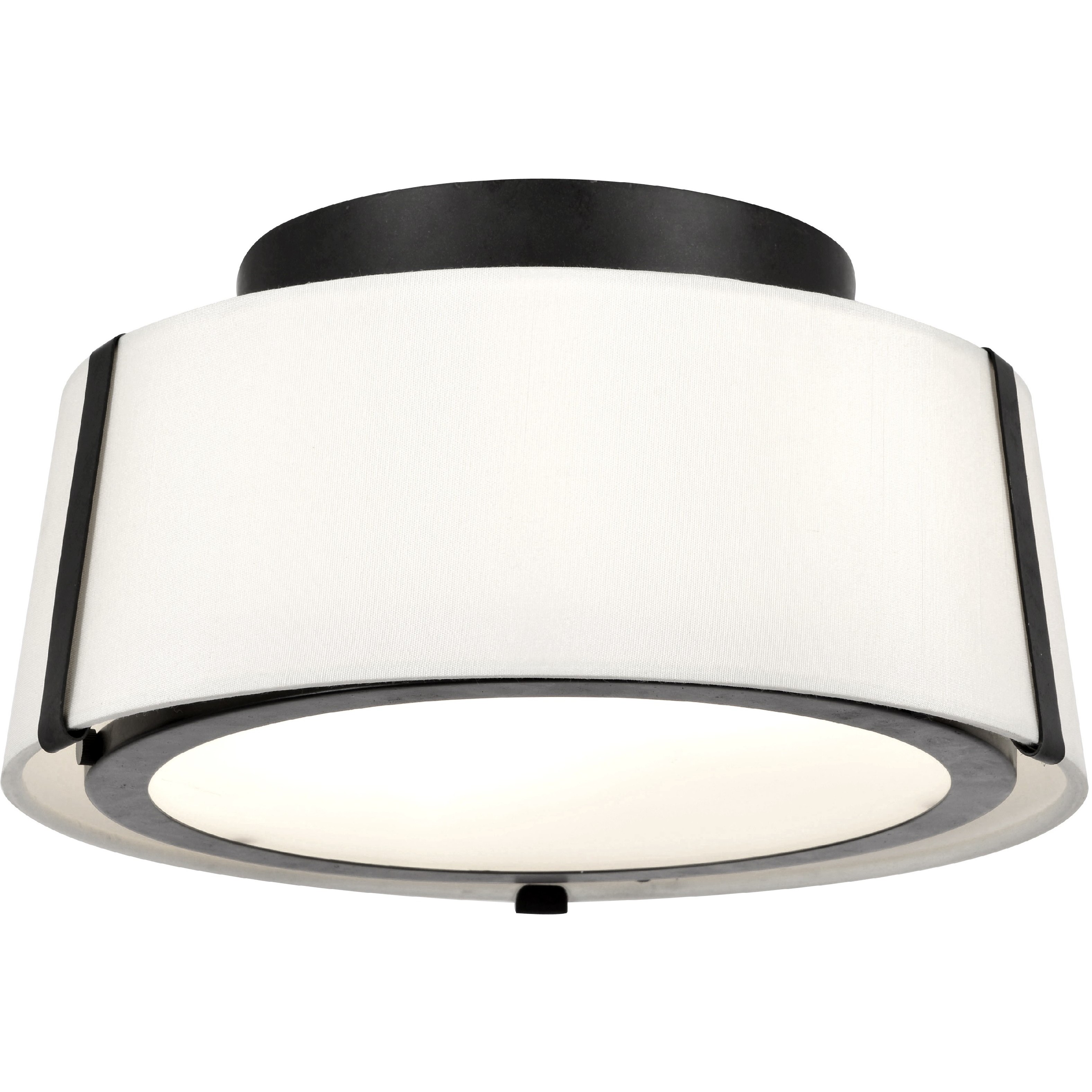 Fulton 2 Light 12 inch Black Semi Flush Ceiling Light