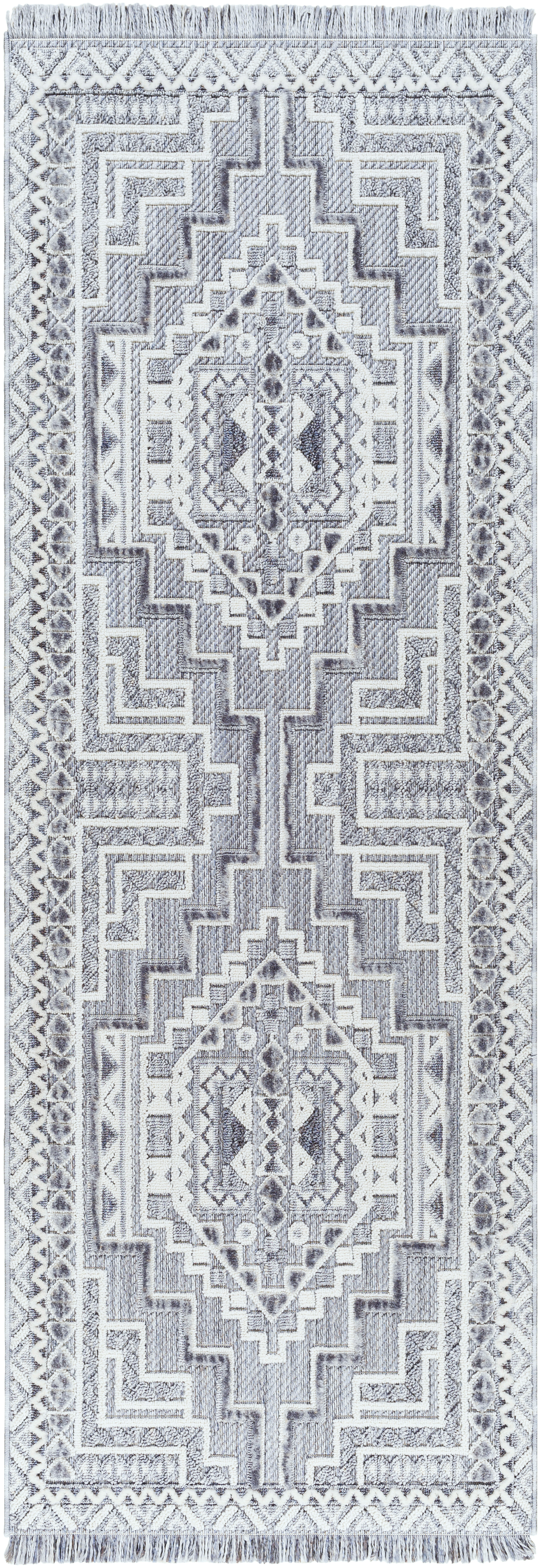 Broadway 87 X 31 inch Light Grey Rug, Runner
