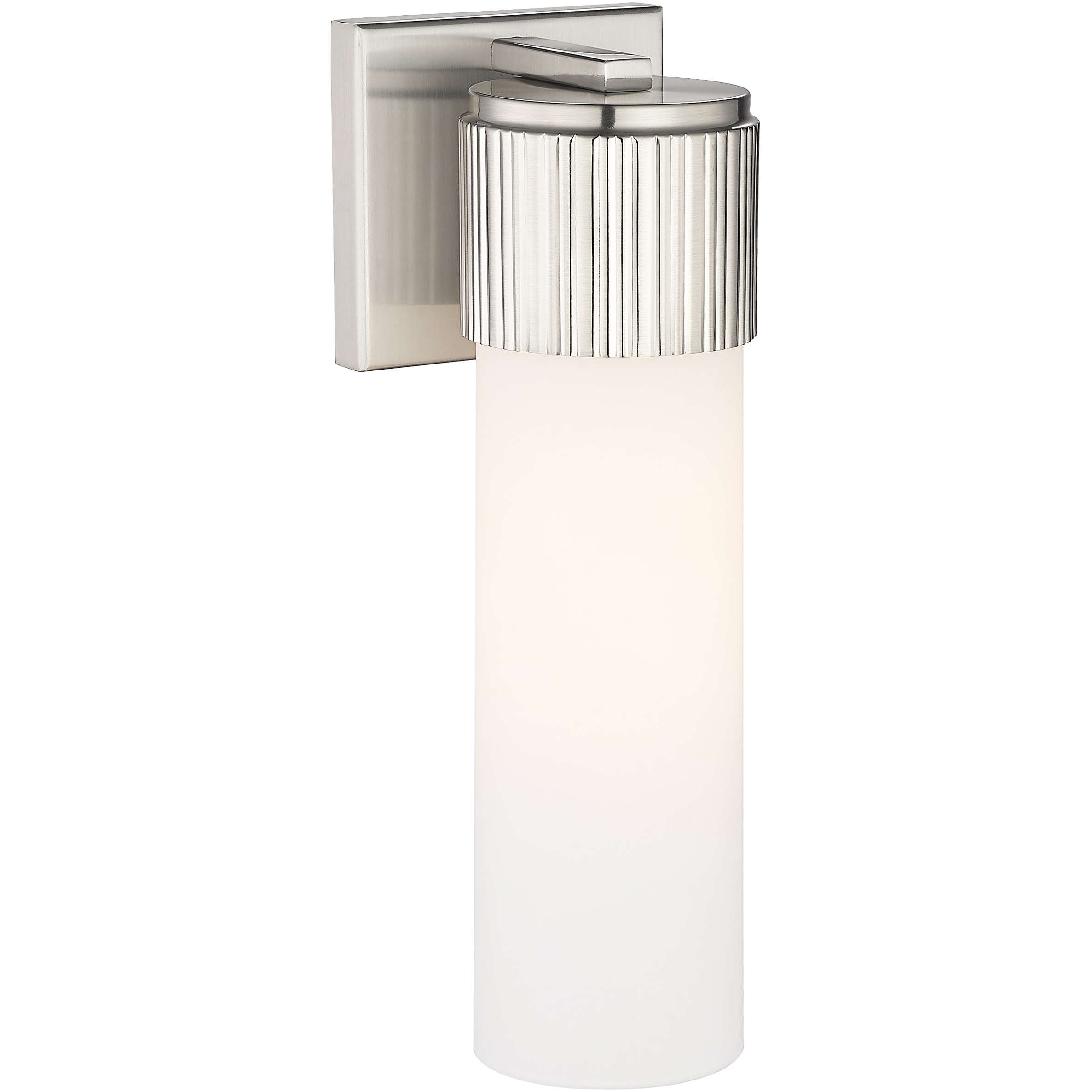 Bolivar 1 Light 4 inch Satin Nickel Sconce Wall Light in Matte White Glass
