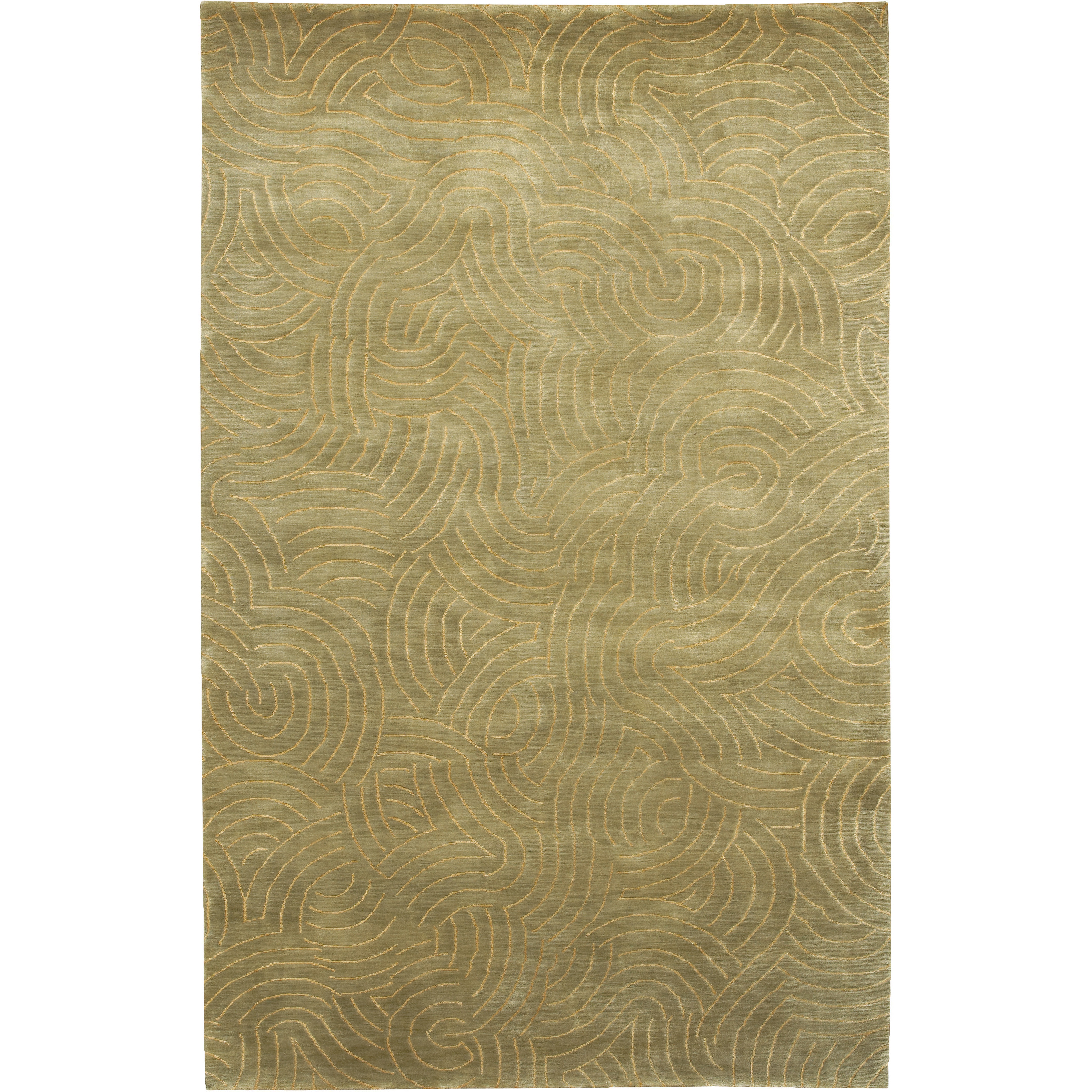Shibui 96 X 60 inch Olive, Dark Green, Mustard Rug