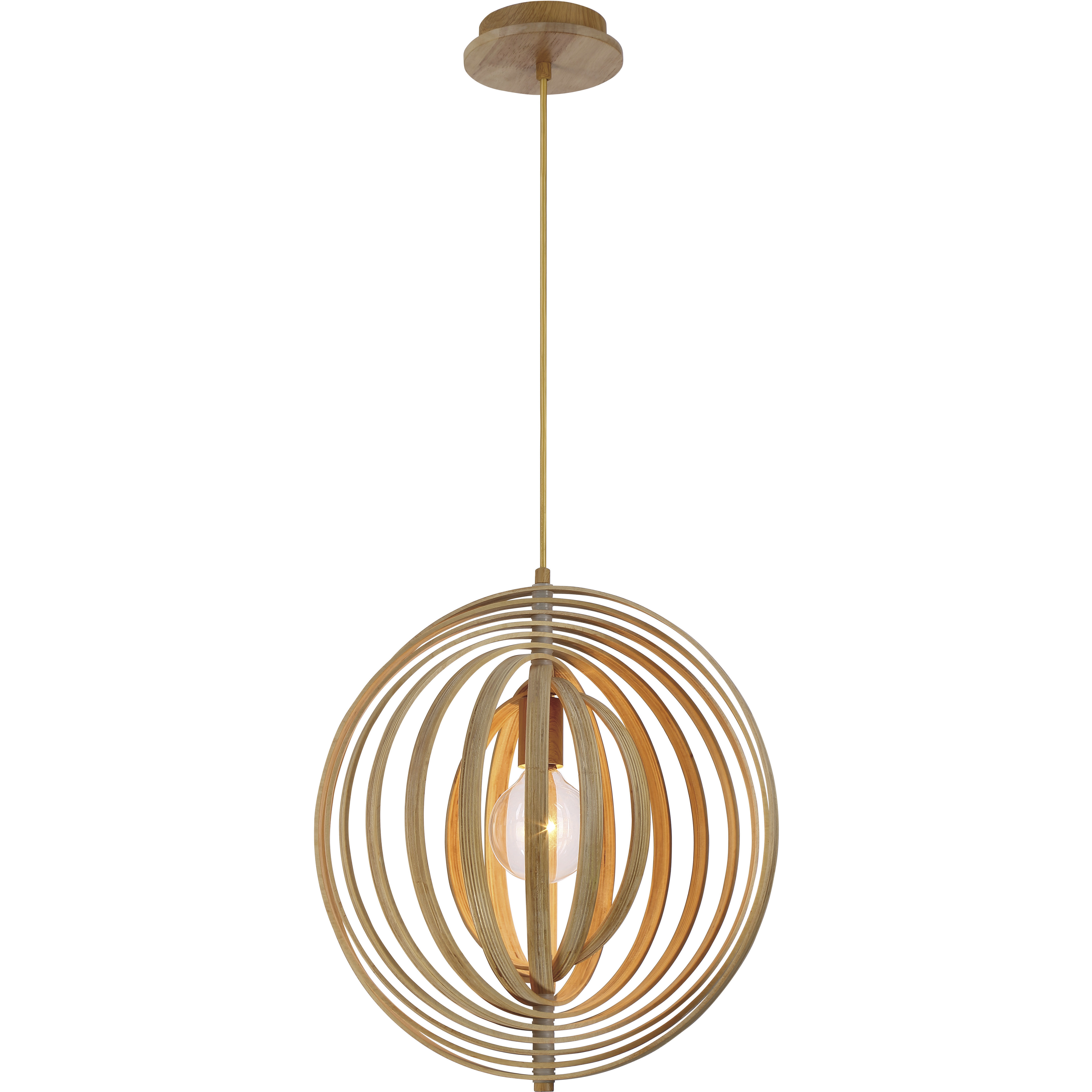 Abruzzo 1 Light 17.25 inch Wood Pendant Ceiling Light