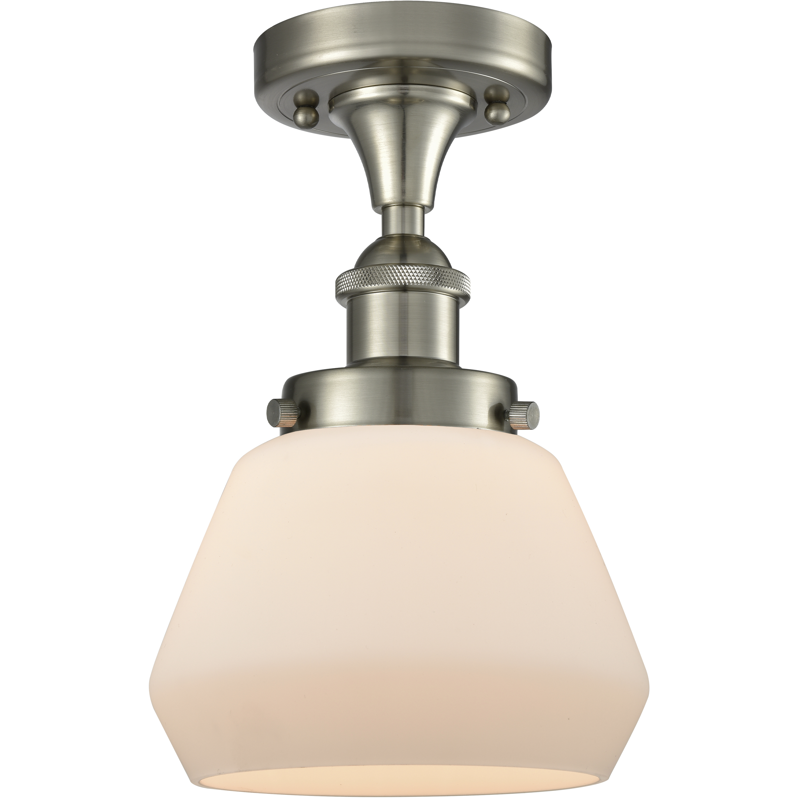 Fulton 1 Light 6.5 inch Brushed Satin Nickel Semi-Flush Mount Ceiling Light