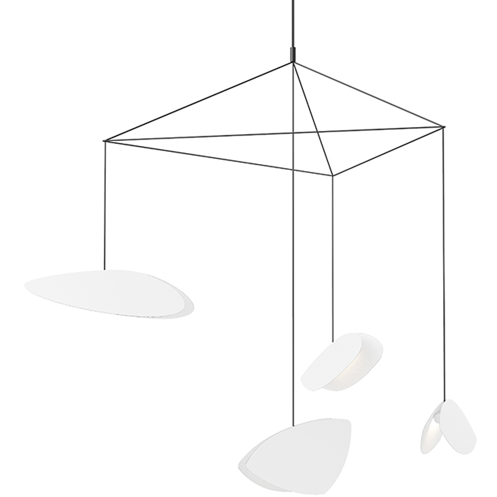 Papillons LED 31 inch Satin Black Pendant Ceiling Light in Satin White