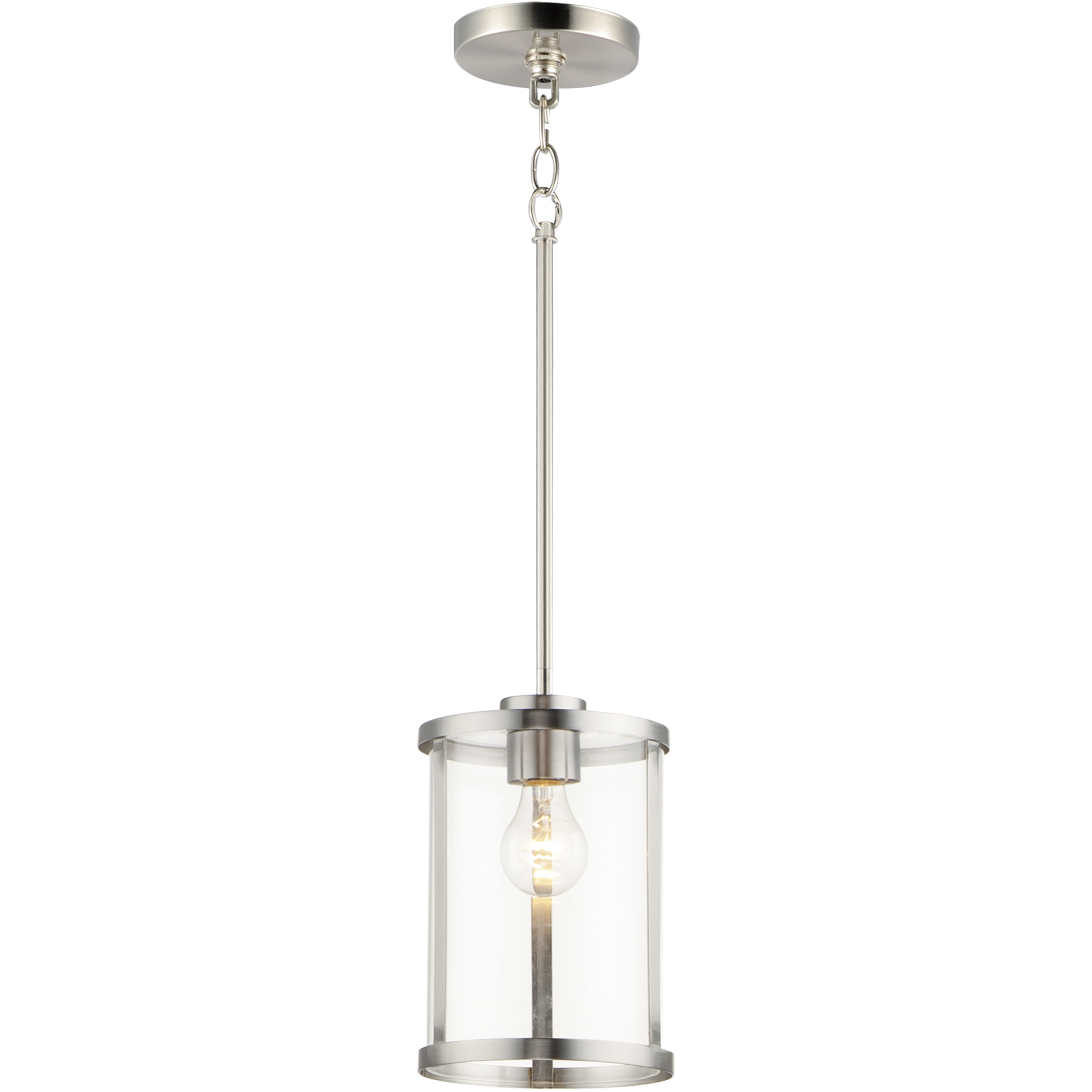 Sentinel 1 Light 6.75 inch Satin Nickel Single Pendant Ceiling Light