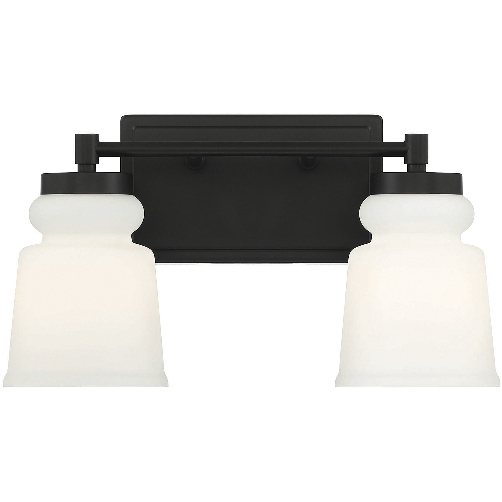 Contemporary 2 Light 14.5 inch Matte Black Bathroom Vanity Light Wall Light