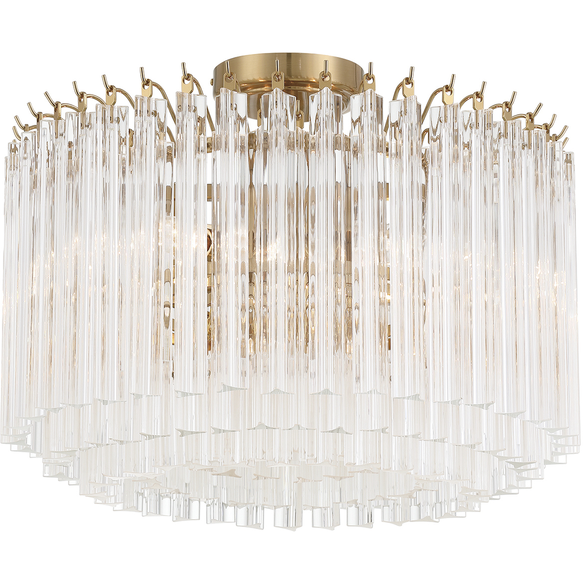 Lofton 5 Light 18 inch Aged Brass Semi Flush Ceiling Light