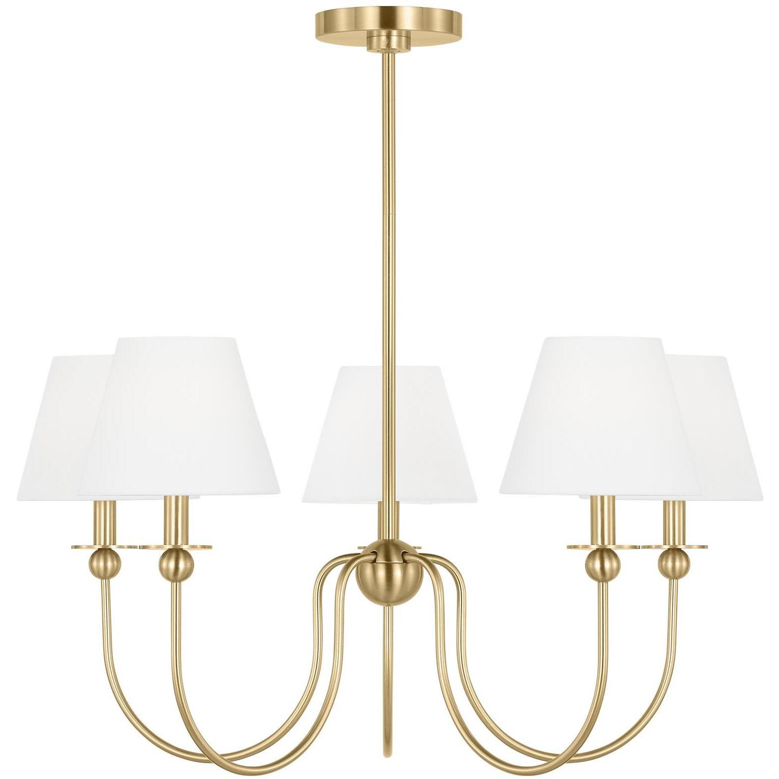 Drew & Jonathan Elsay 6 Light 36.38 inch Satin Brass Chandelier Ceiling Light, Large