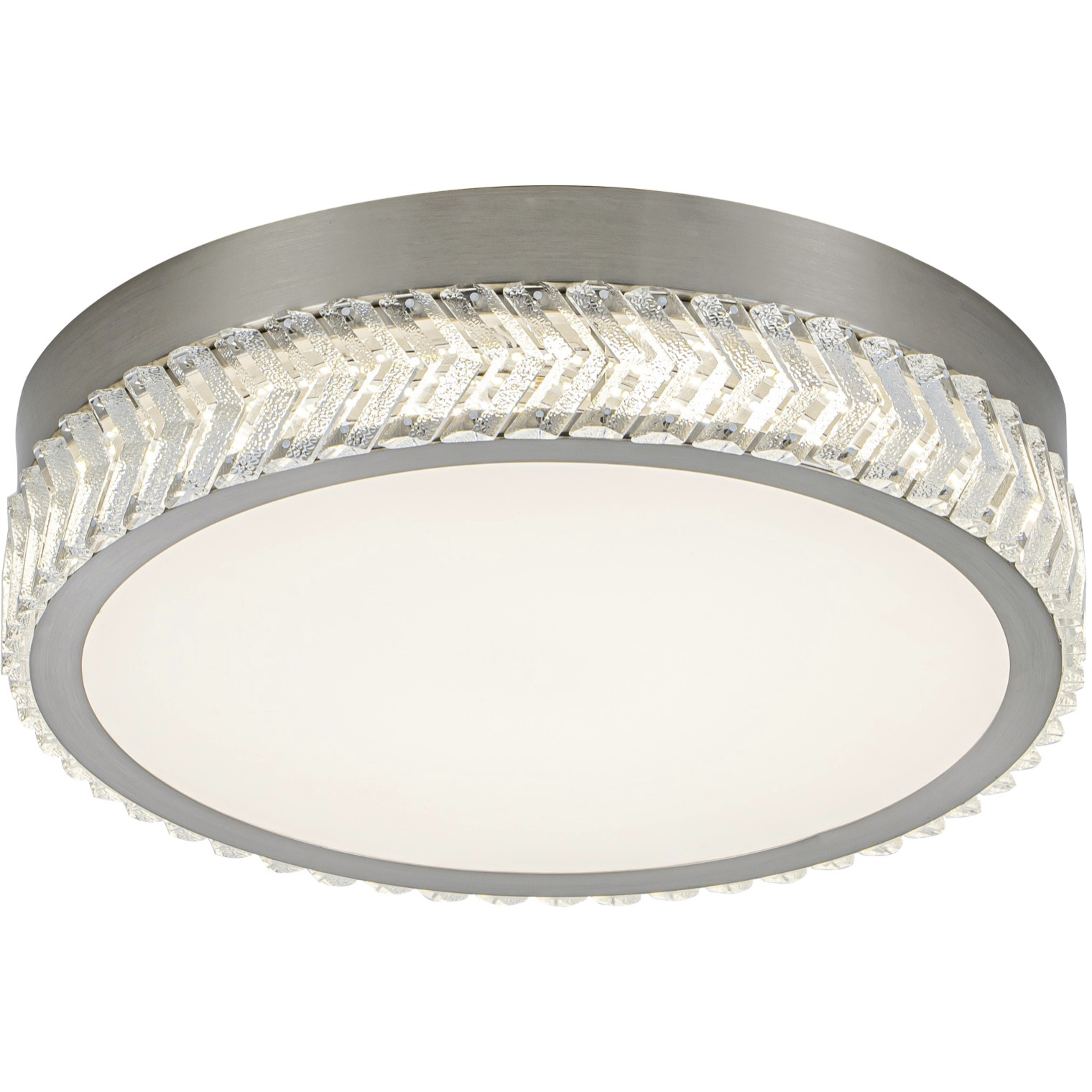 Chevron LED 15.75 inch Brushed Nickel Flush Mount Ceiling Light