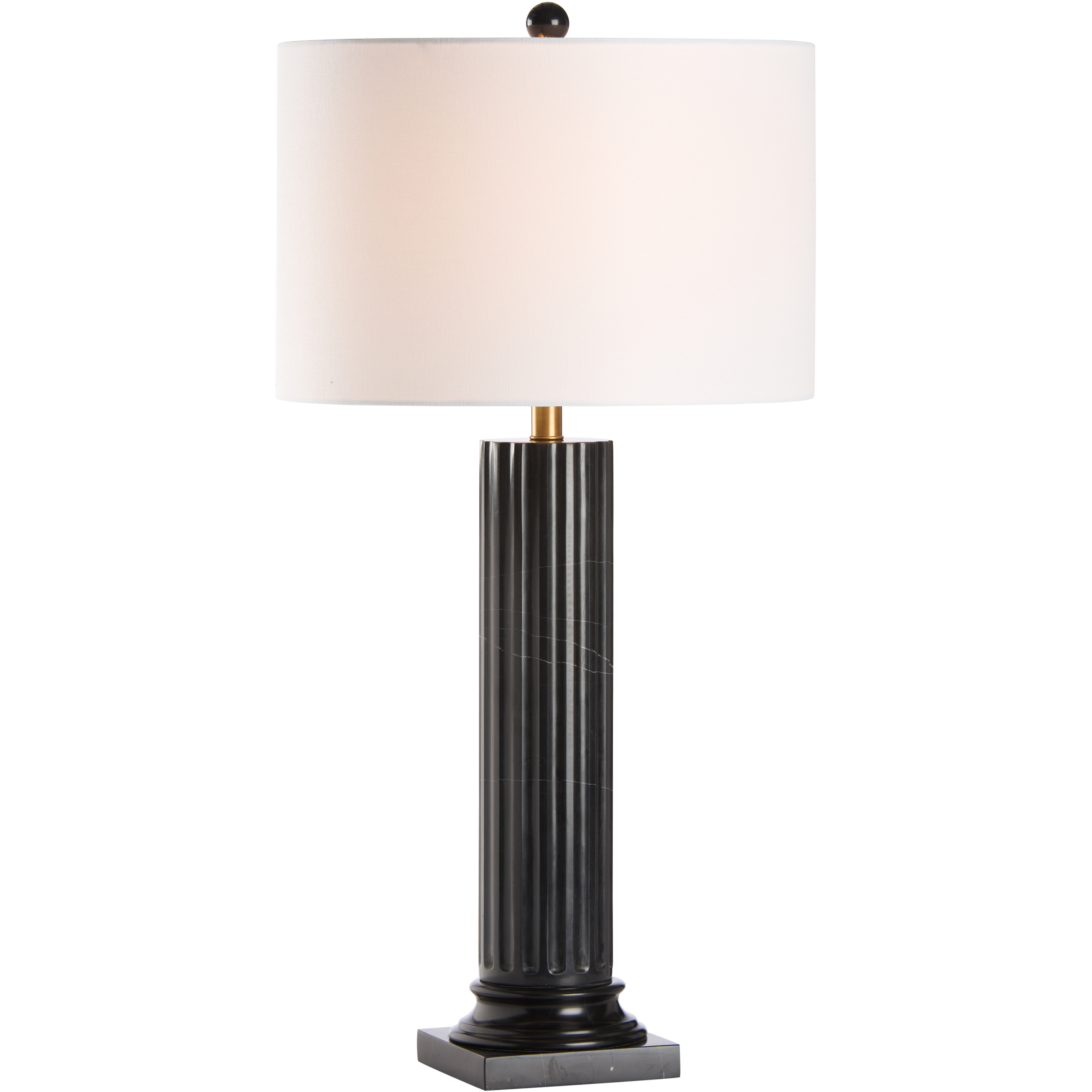 Fluted 25 inch 100.00 watt Black Table Lamp Portable Light