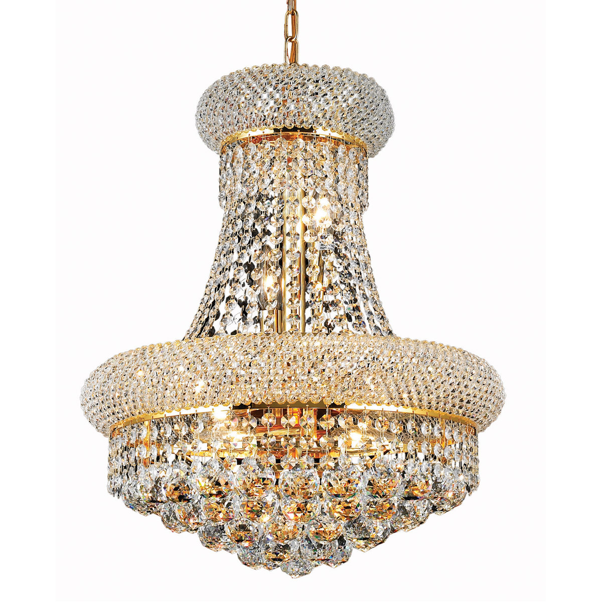 Primo 8 Light 16 inch Gold Dining Chandelier Ceiling Light in Royal Cut