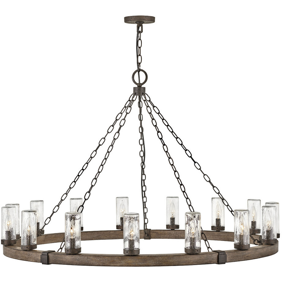 Open Air Sawyer LED 46 inch Sequoia with Iron Rust Outdoor Hanging