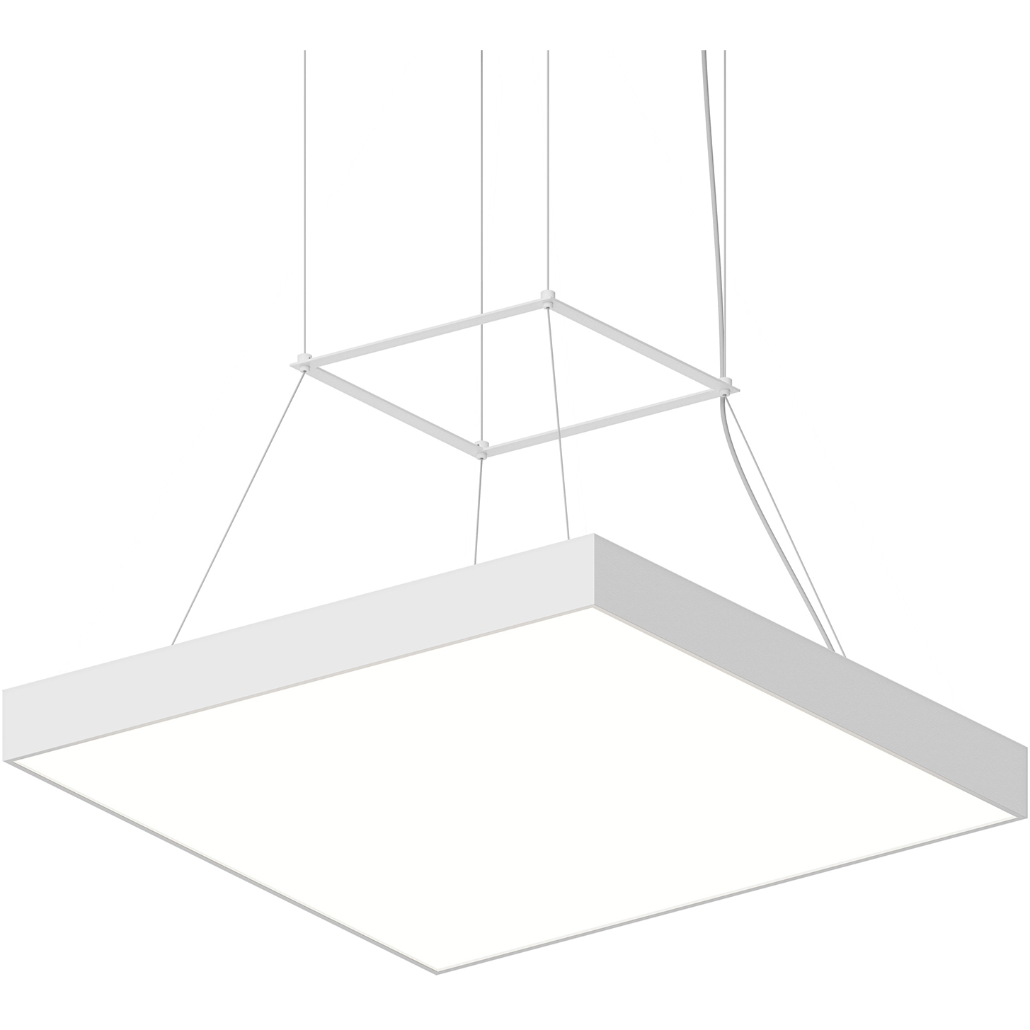 Pi 1 Light 24 inch Satin White Pendant Ceiling Light in 3000K