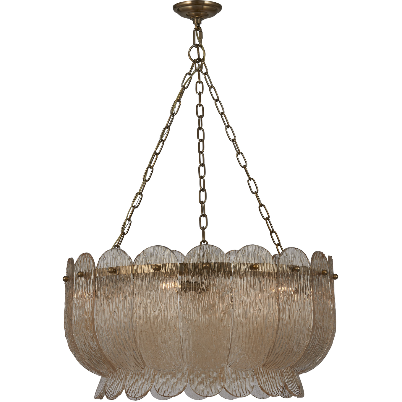 Camellia 6 Light 28 inch Winter Brass Pendant Ceiling Light
