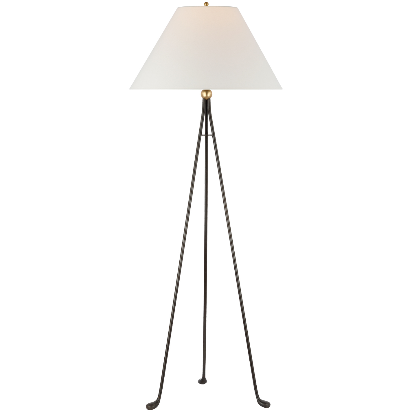 Champalimaud Valley 60.5 inch 15 watt Aged Iron and Gild Tripod Floor Lamp Portable Light, Medium