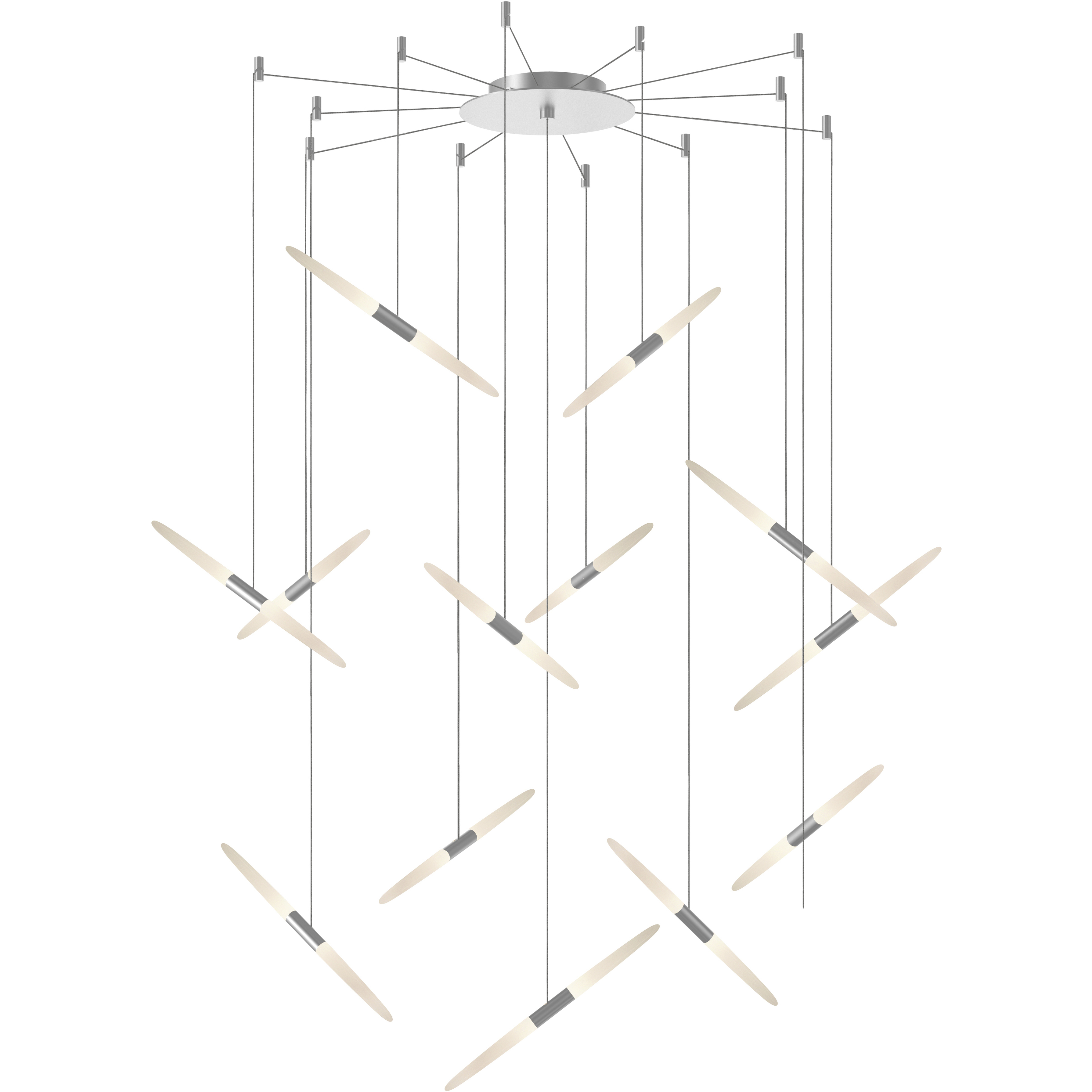 Ballet LED 27.25 inch Bright Satin Aluminum Chandelier Ceiling Light in Standard Suspension