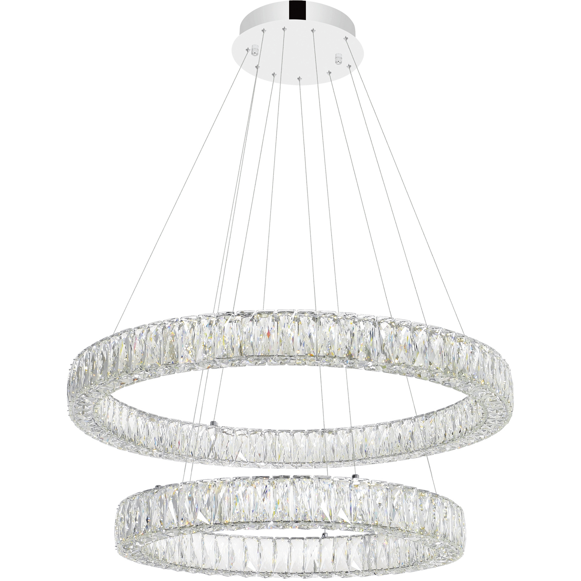 Madeline LED 32 inch Chrome Down Chandelier Ceiling Light