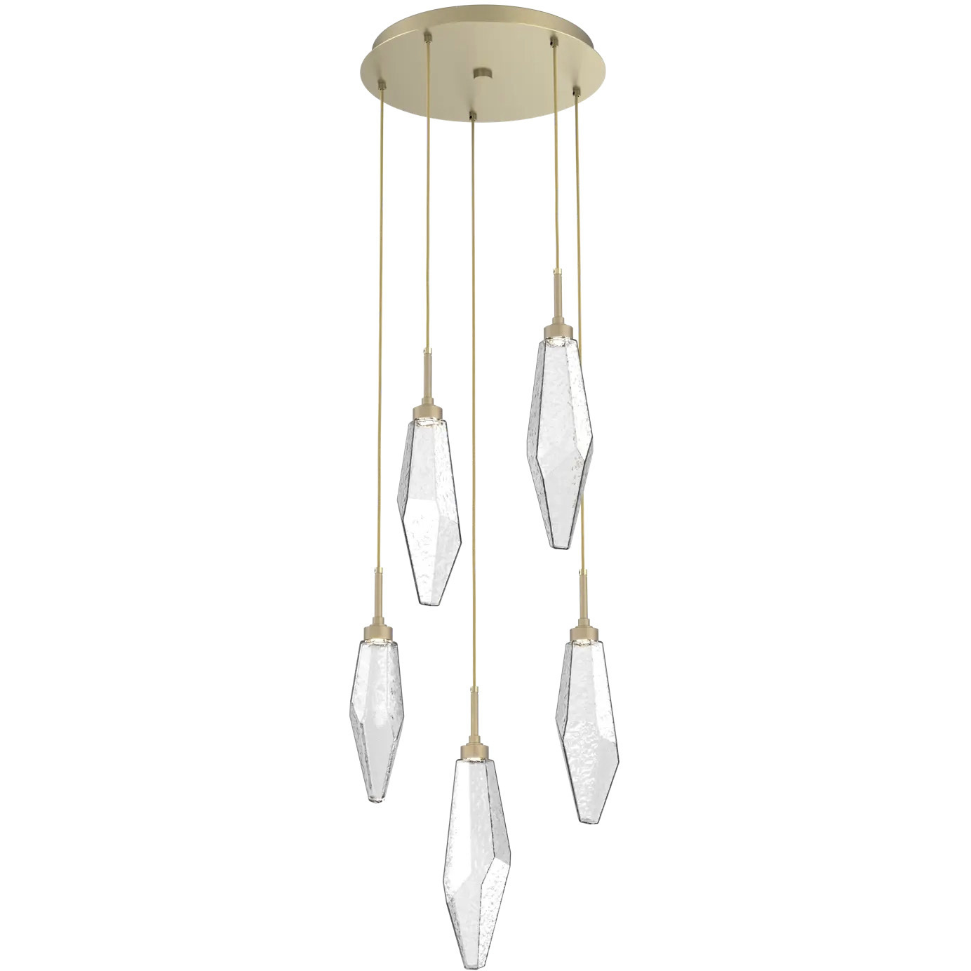 Rock Crystal LED 18.8 inch Beige Silver Multi-Pendant Ceiling Light in Smoke