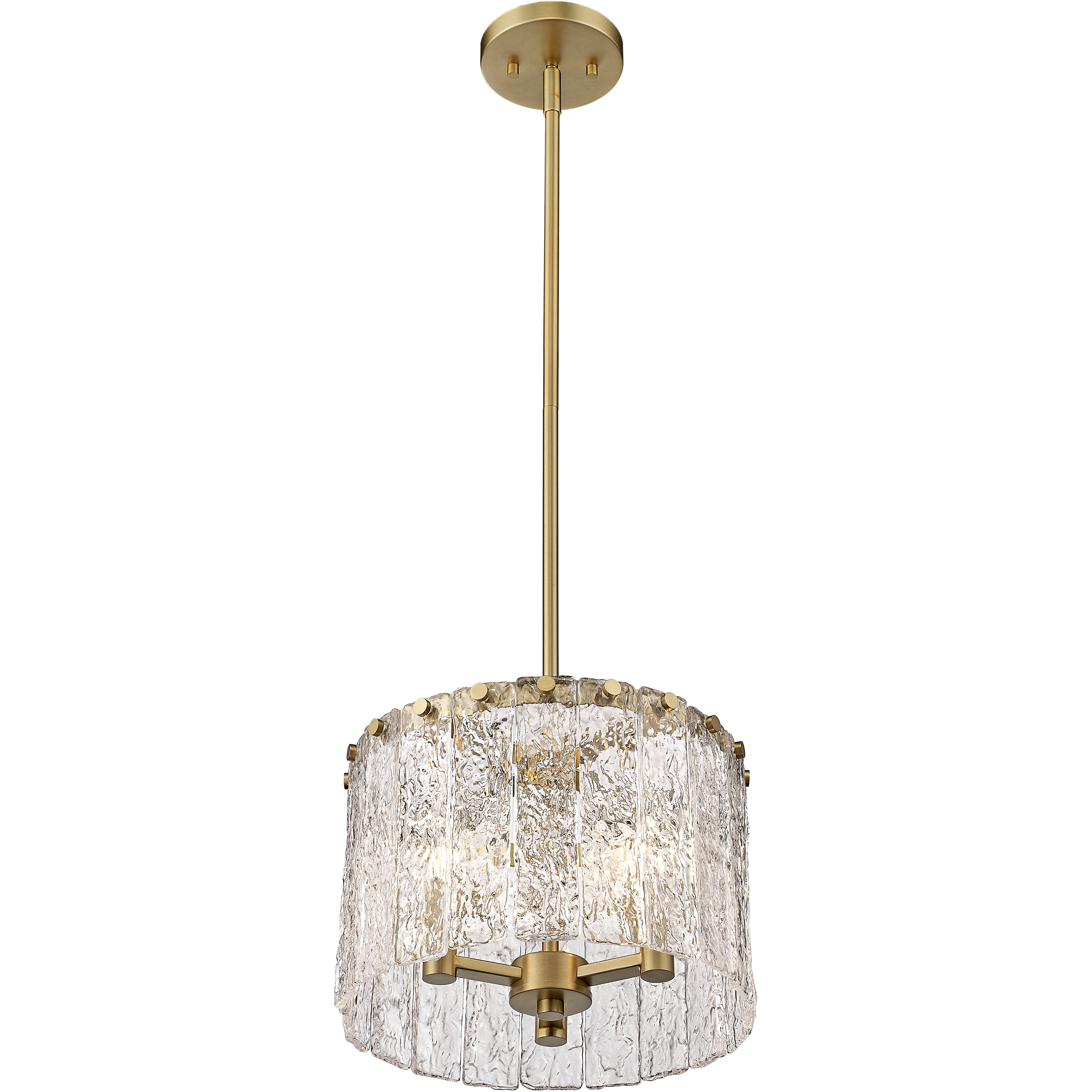 Glacier 3 Light 12.5 inch Modern Gold Pendant Ceiling Light