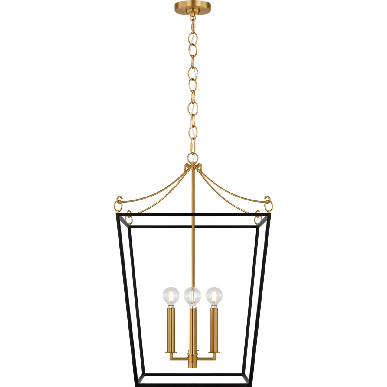 kate spade new york Carlyle 3 Light 13.75 inch Midnight Black / Burnished Brass Lantern Pendant Ceiling Light