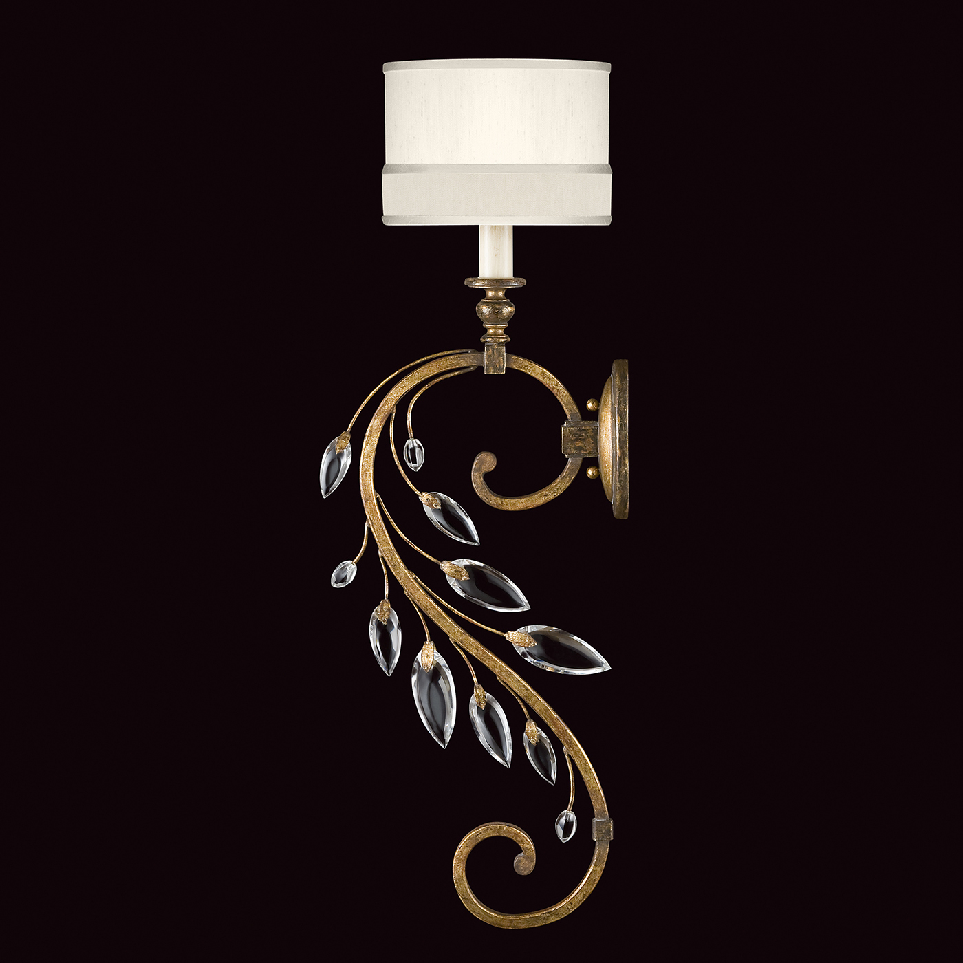 Crystal Laurel 1 Light 8 inch Gold Sconce Wall Light