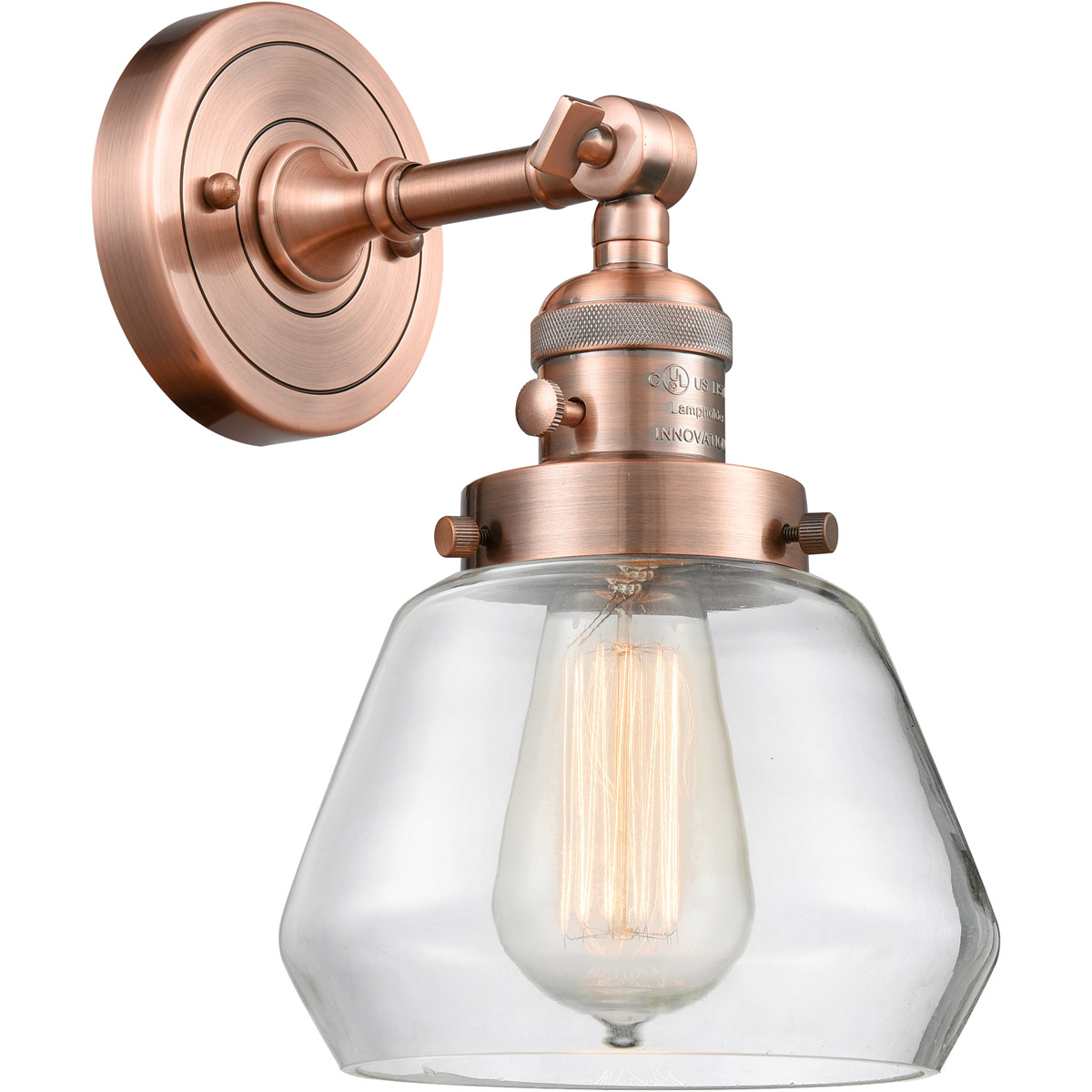 Franklin Restoration Fulton LED 7 inch Antique Copper Sconce Wall Light, Franklin Restoration