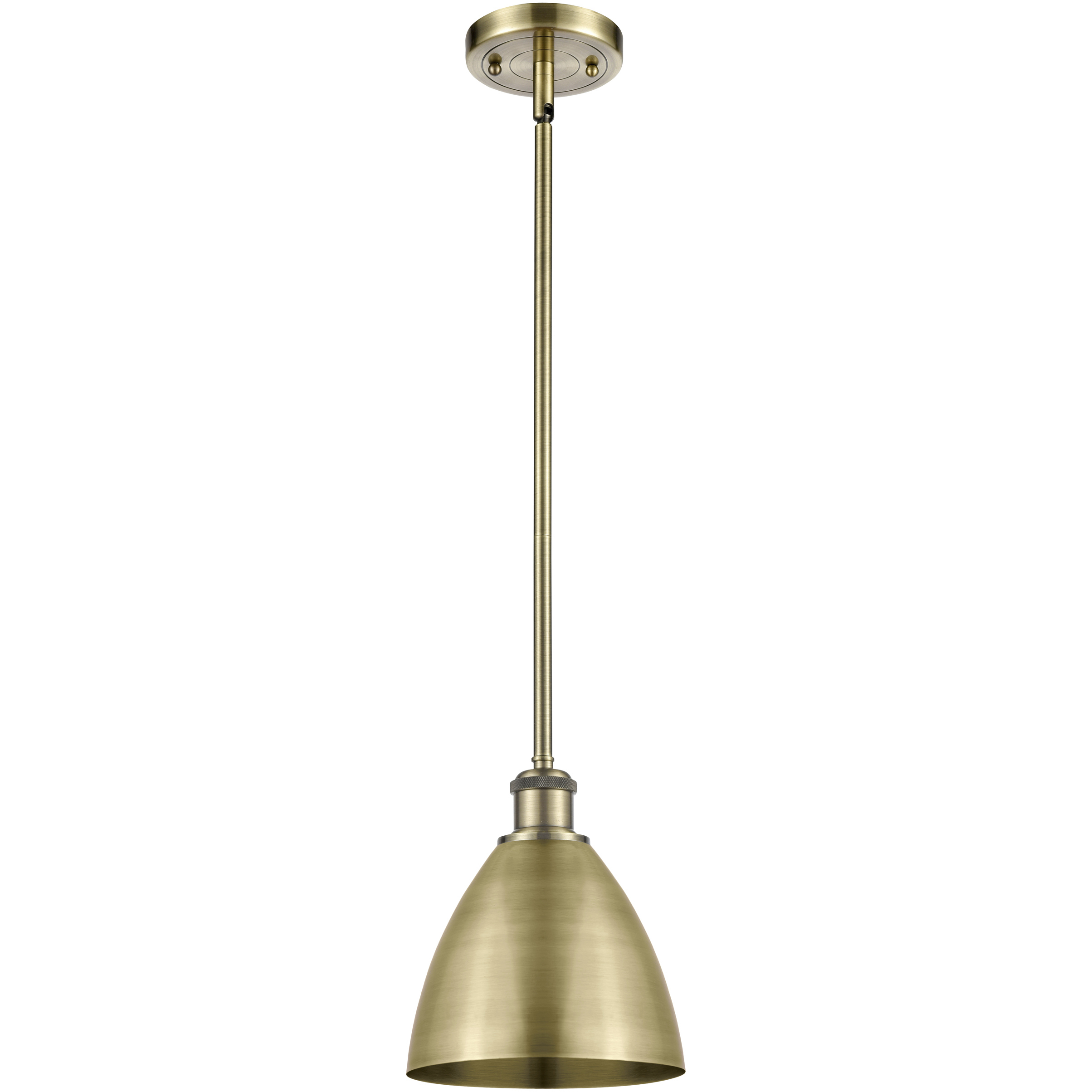 Ballston Dome LED 7.5 inch Antique Brass Pendant Ceiling Light