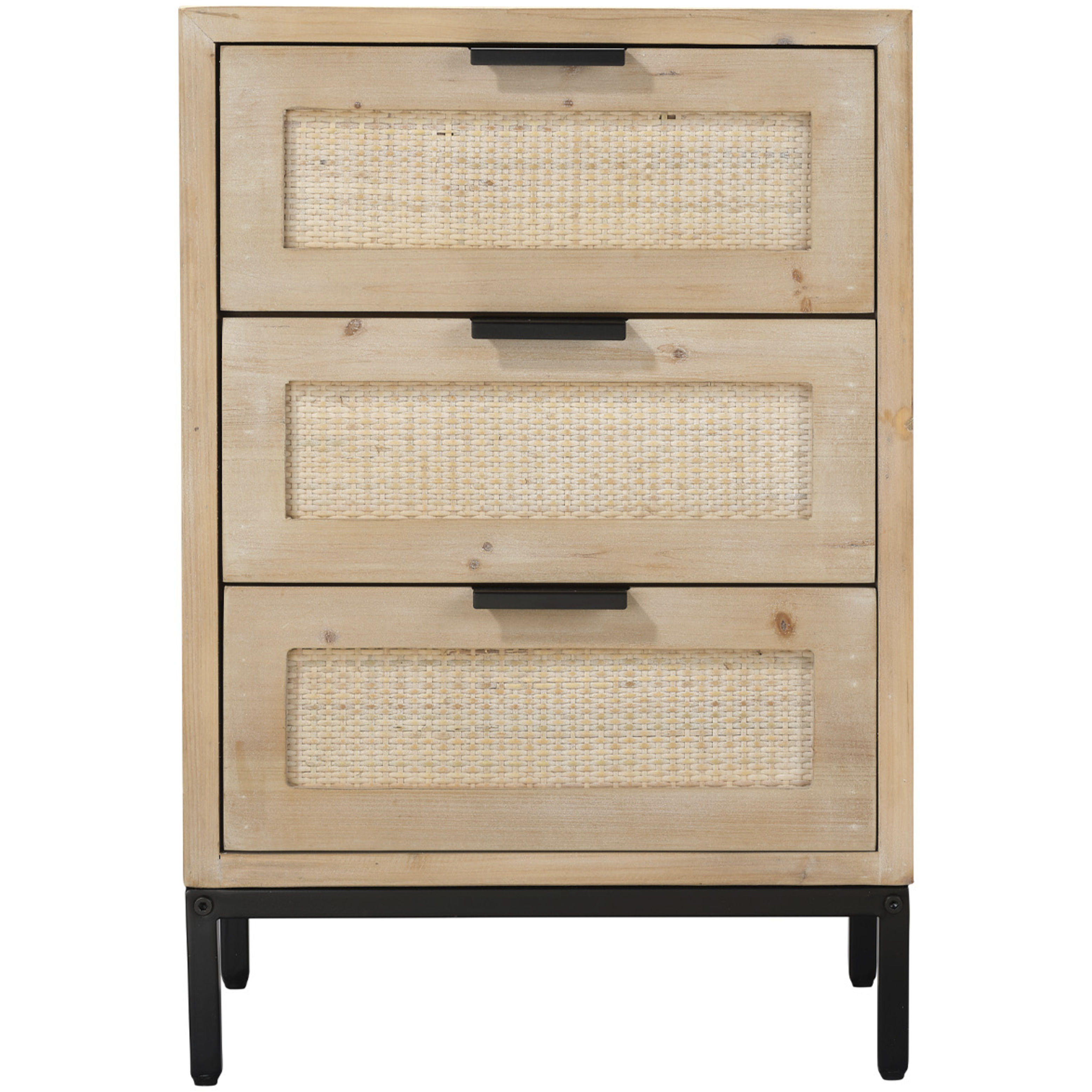 Reed 28 X 19 inch Brown Side Table, 3 Drawer