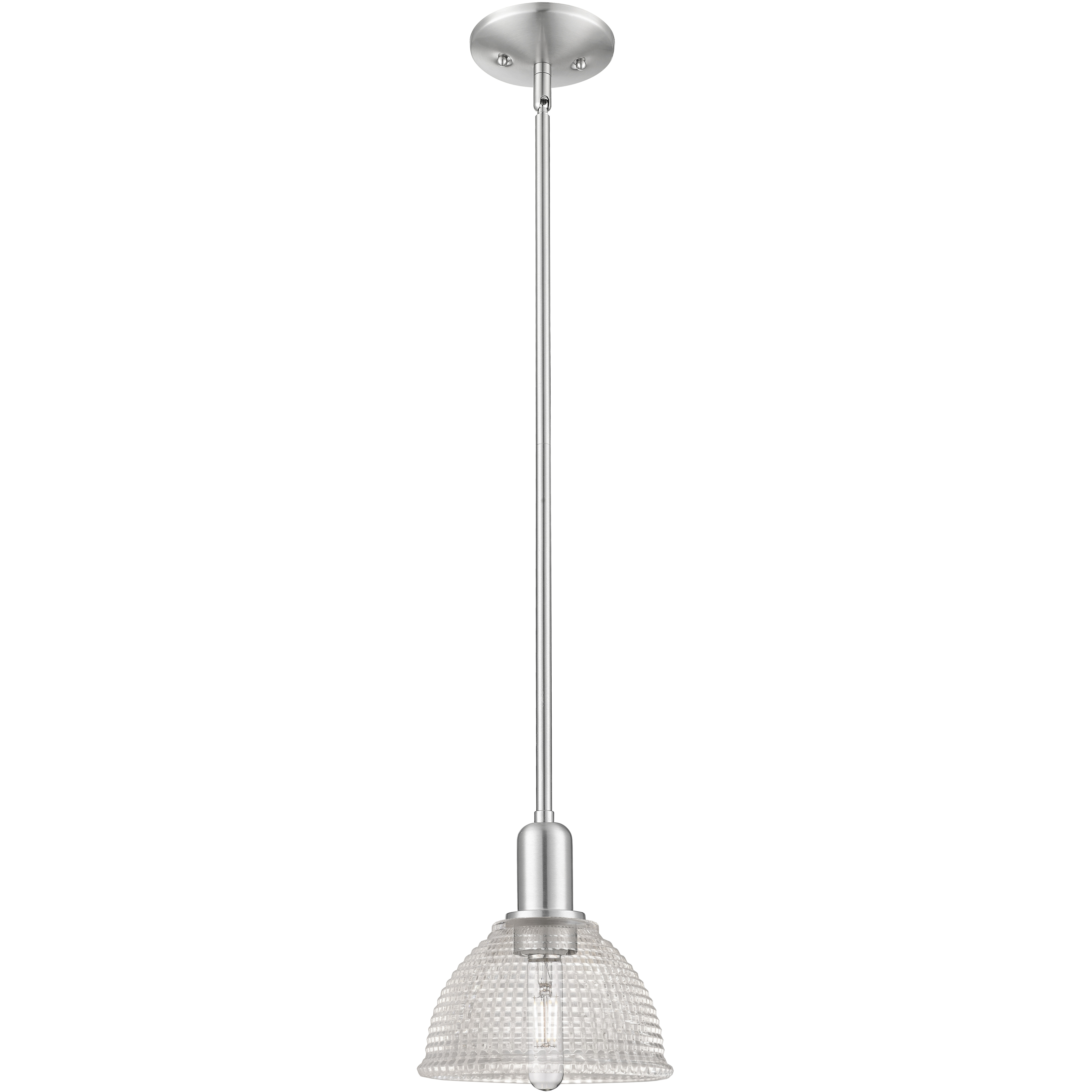Arcadia Arietta 1 Light 8 inch Brushed Satin Nickel Mini Pendant Ceiling Light